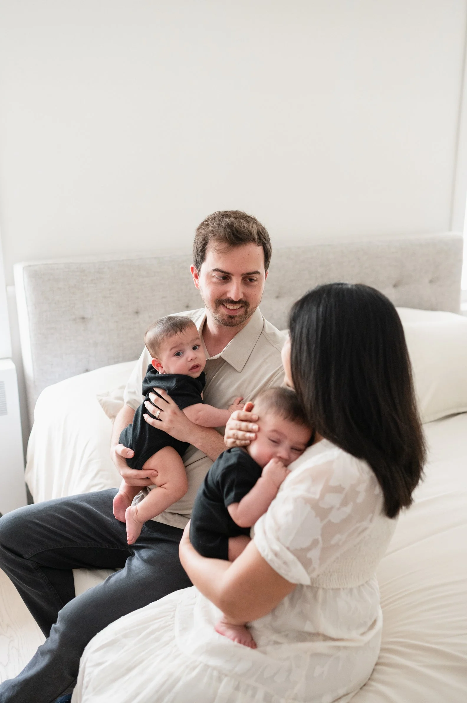 newborn photo session with identical twins