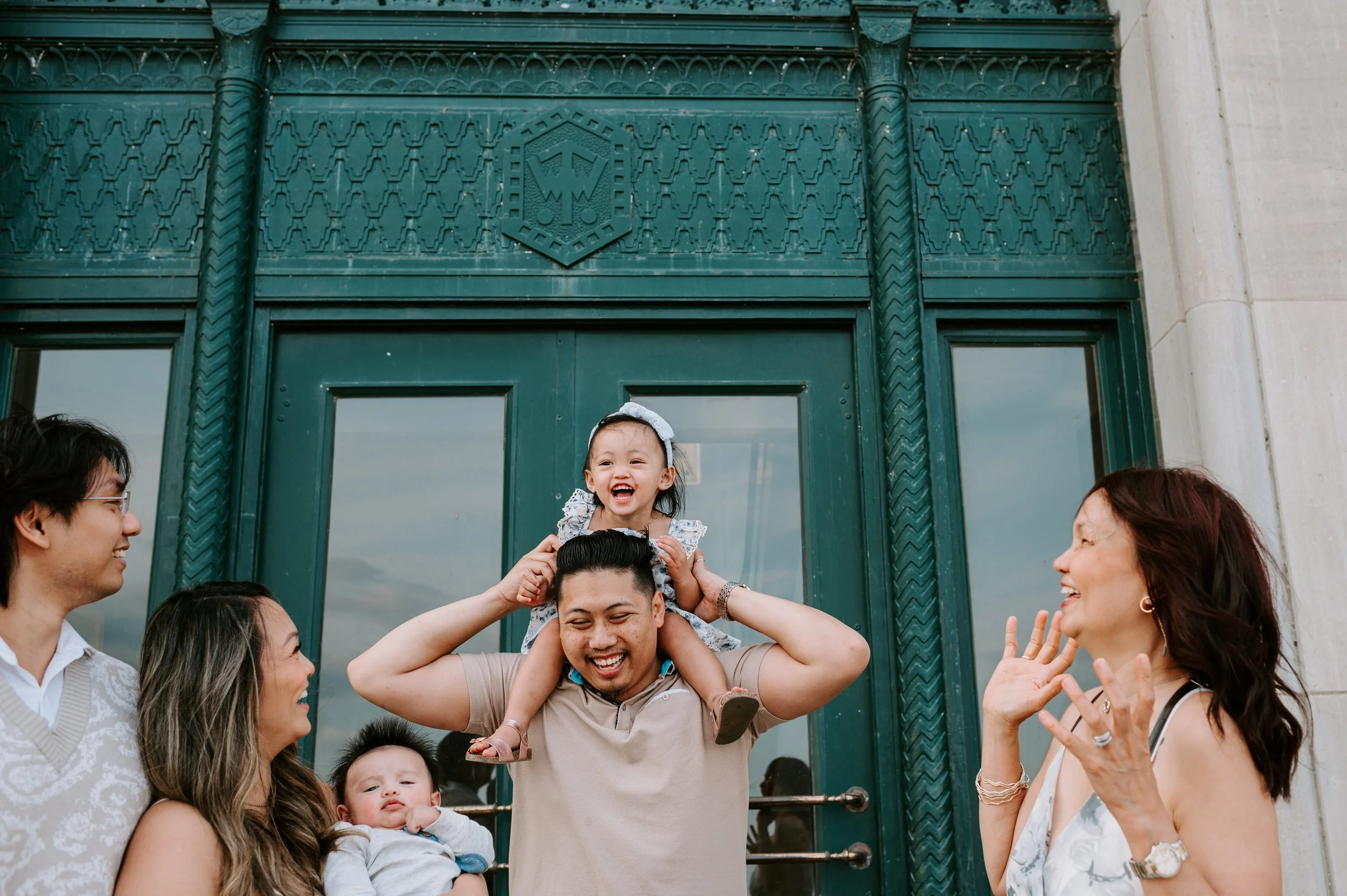 Multi-generational family photo session at R.C Harris Water Treatment Plant