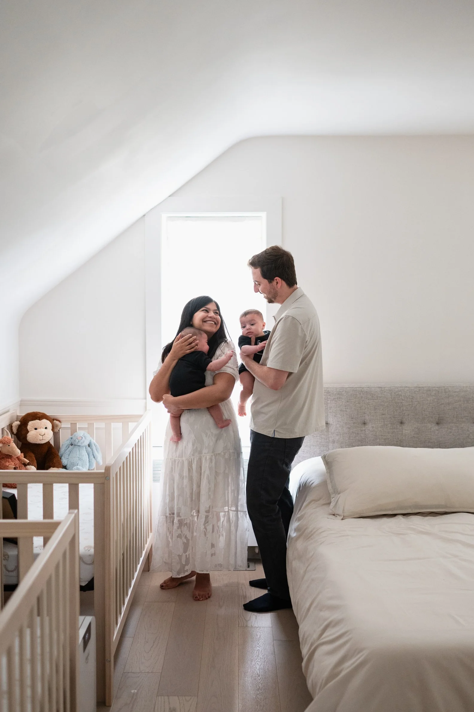 Newborn photo session with identical twins. Newborn photographer