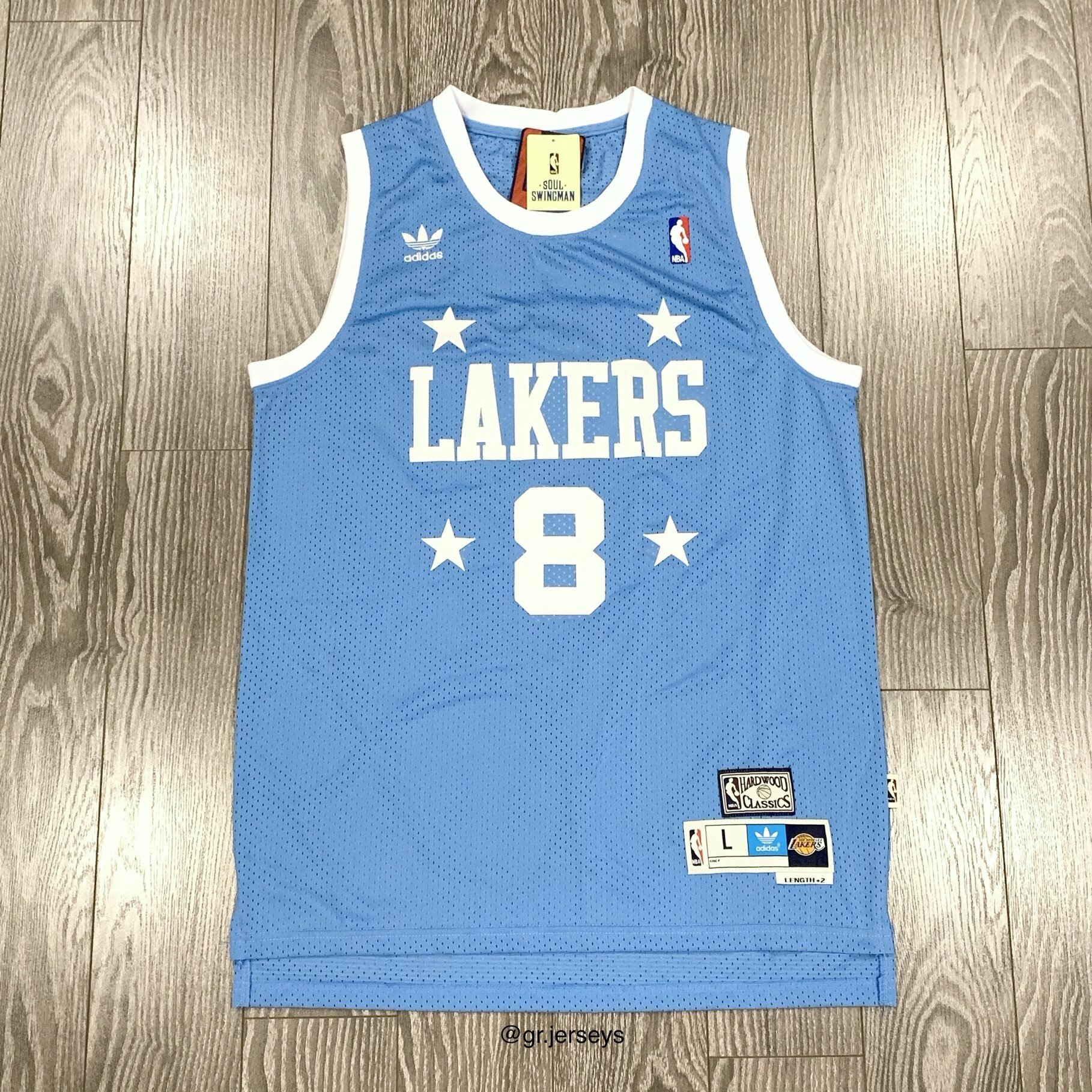 Kobe Bryant #8 Los Angeles Lakers Jersey (Light Blue on Blue)