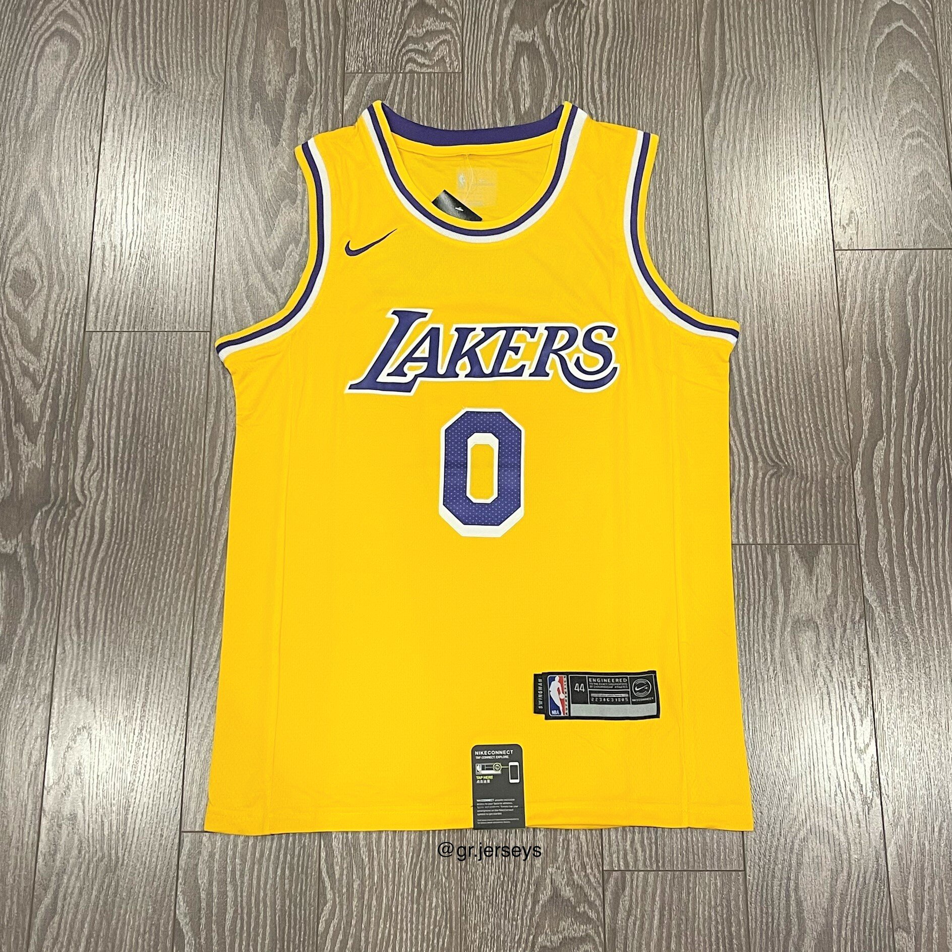 Los Angeles Lakers #0 Russell Westbrook Jersey Mens Size Medium