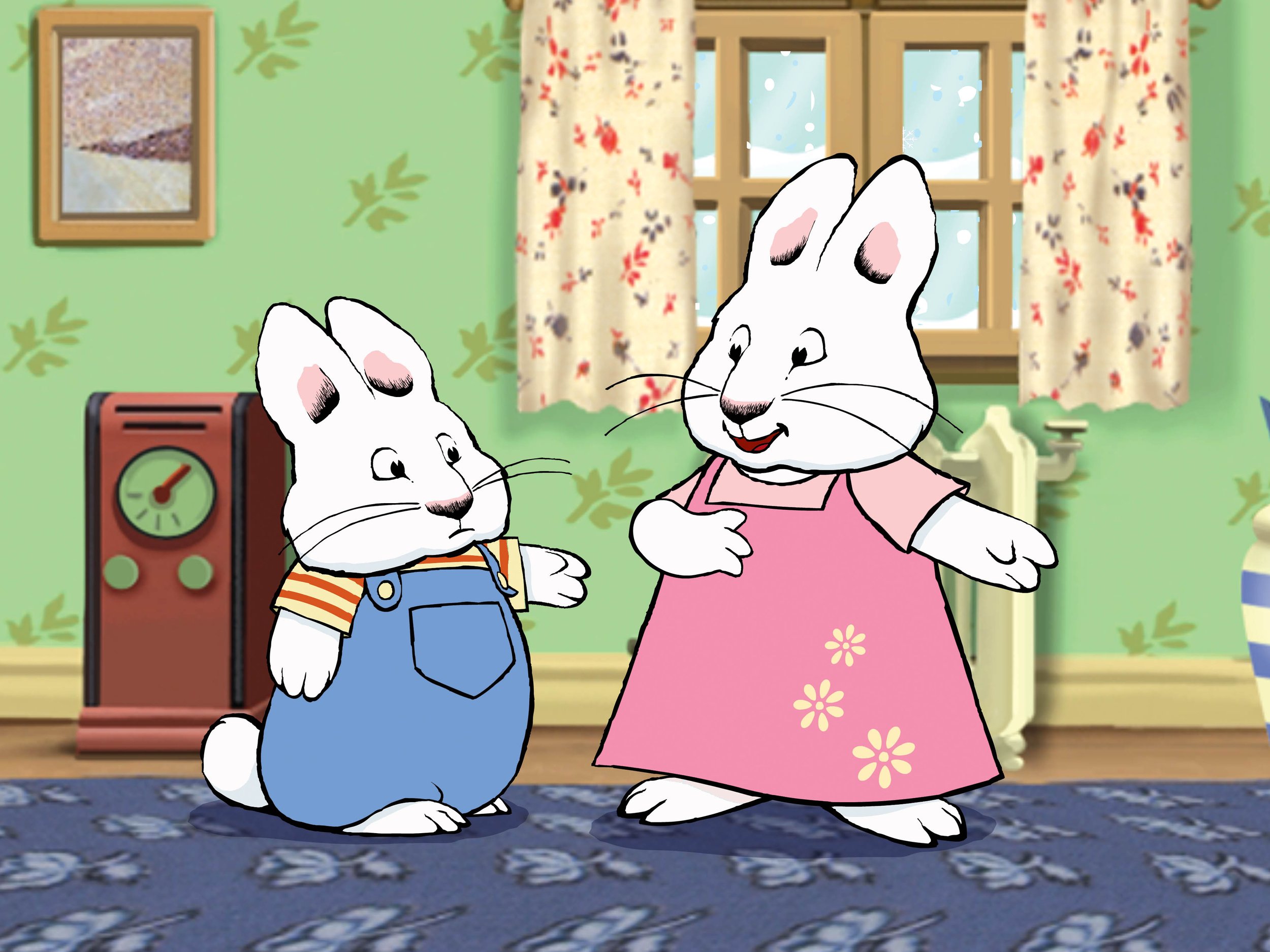 Max and Ruby in the living room.