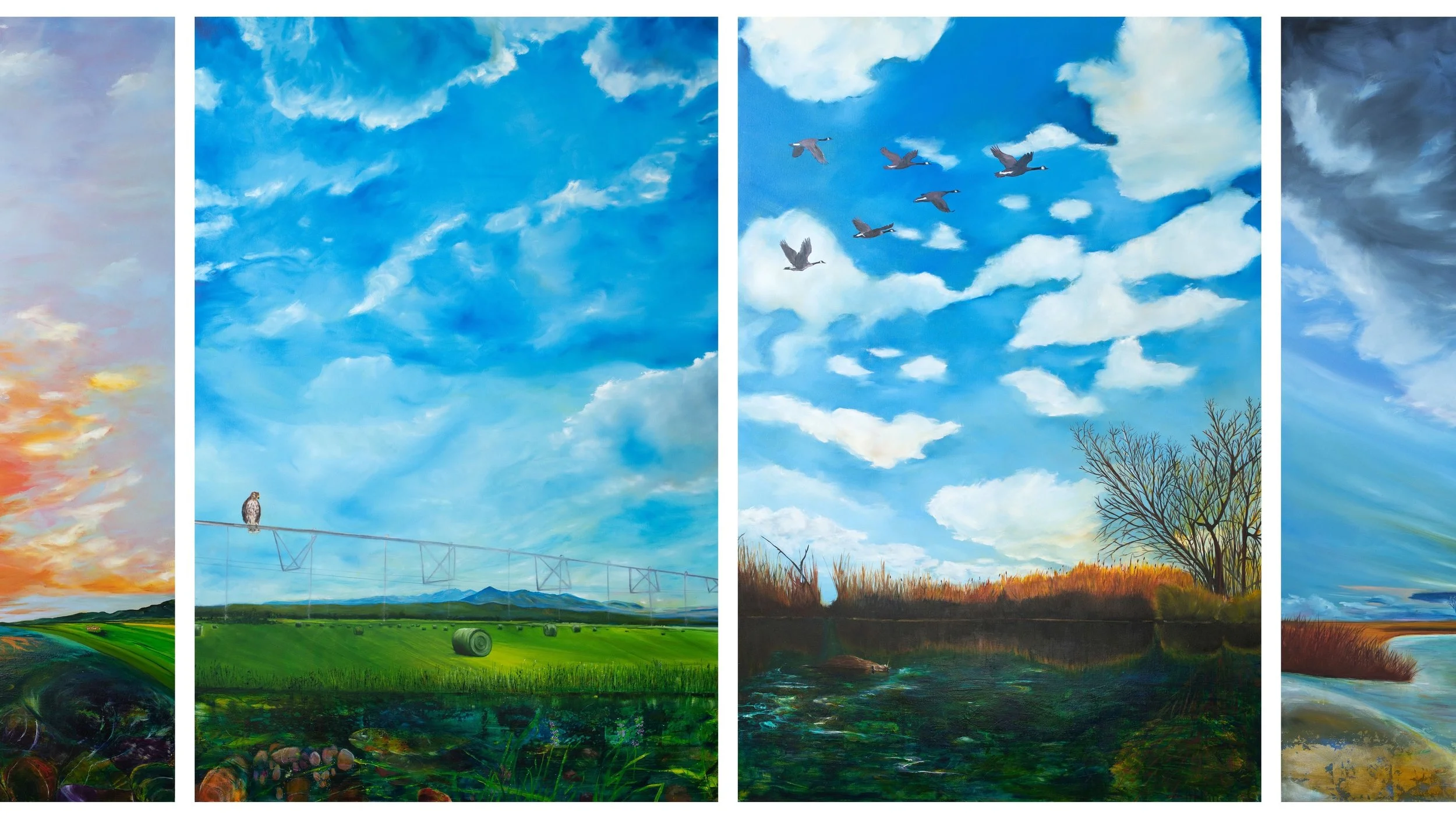 My painting series, The Four Seasons of Montana, has just been installed in the waiting room of the specialist clinic at Barrett Hospital in Dillon, MT. Get your art fix...and your knee fixed! ? ! #montanaart #contemporarylandscapepainting #publicart