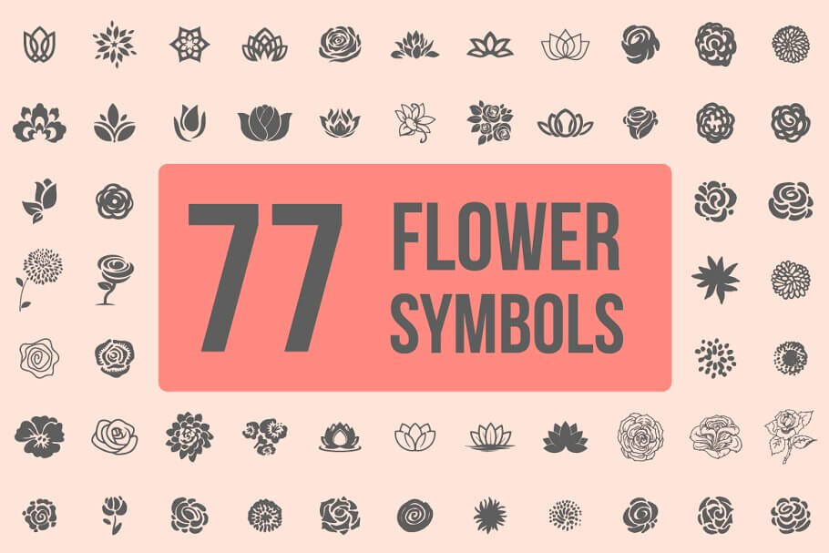 Copia de Copia de Pack of 77 decorative flower symbols