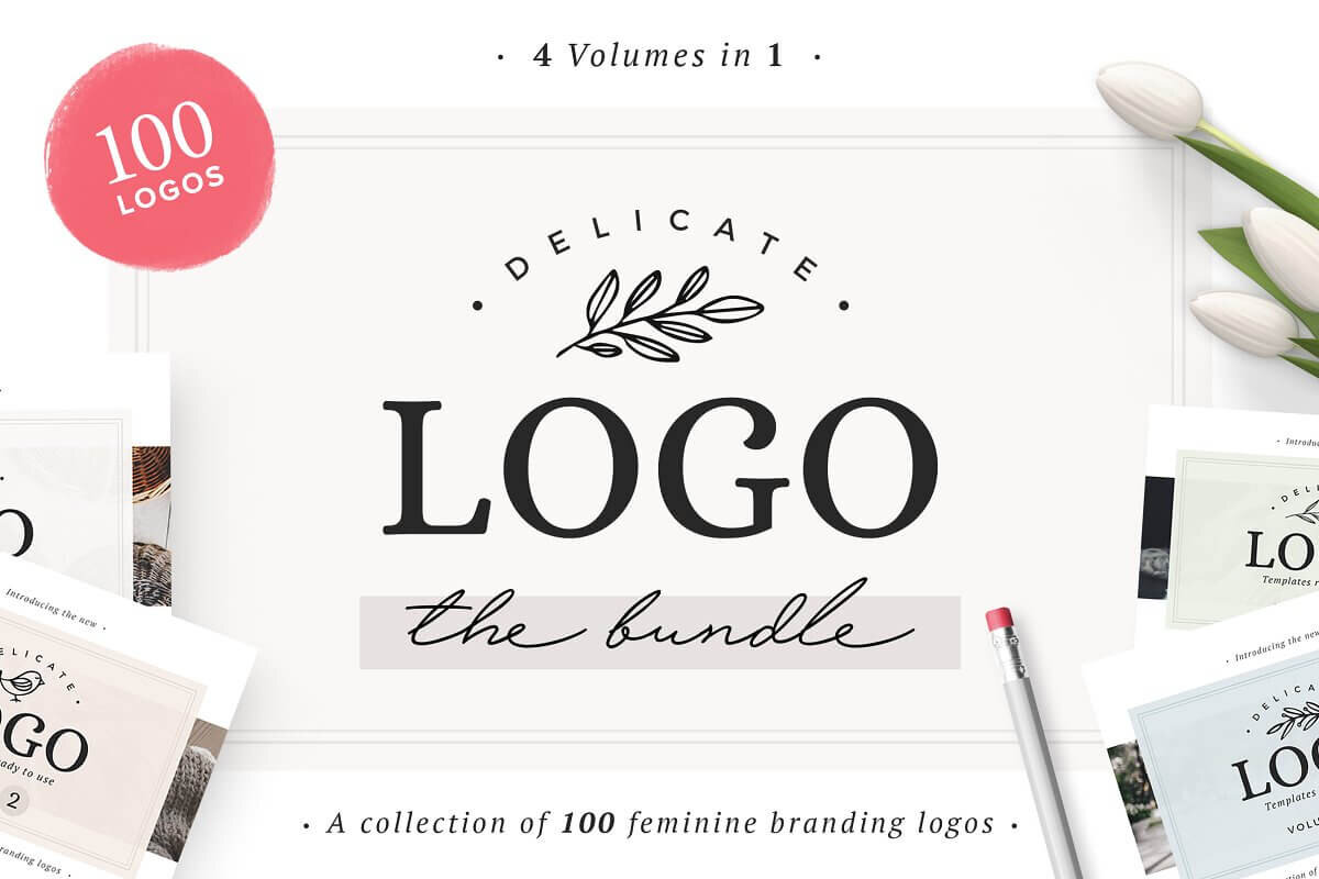 Copia de 100 Delicate Feminine Logos