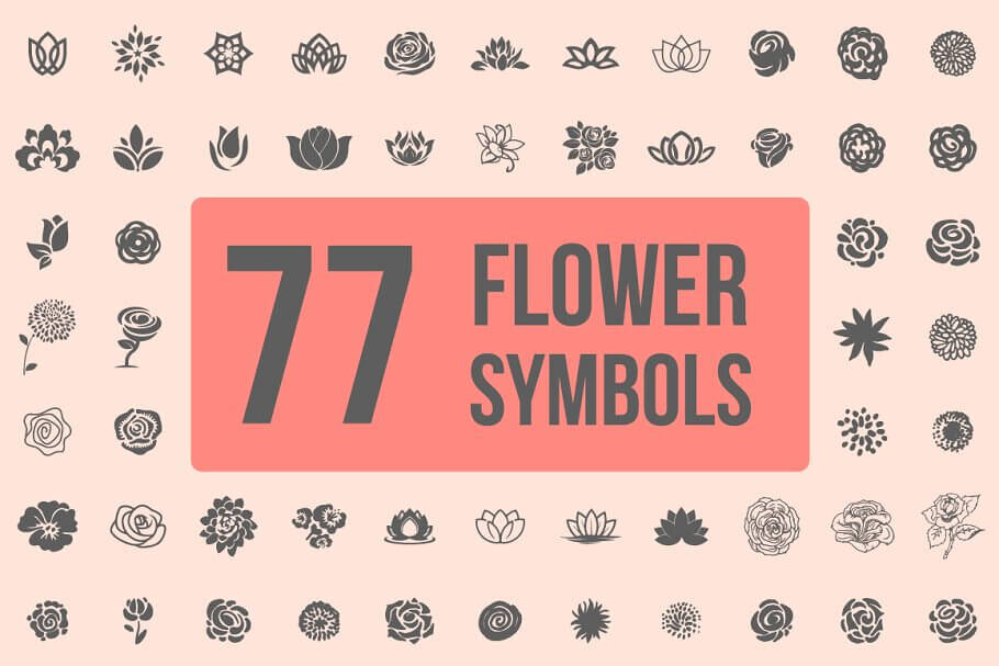 Copia de Pack of 77 decorative flower symbols