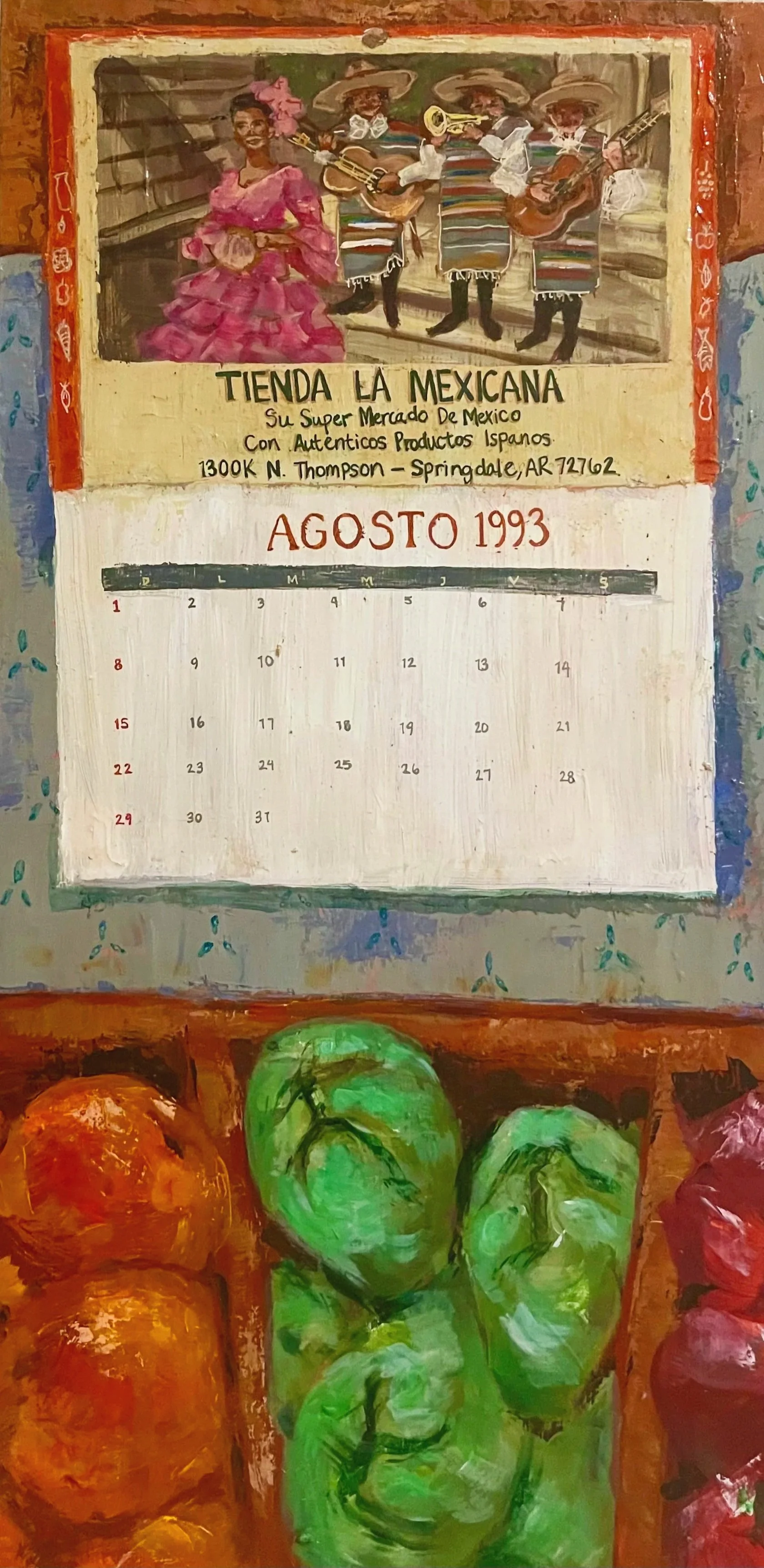 Tienda La Mexicana, acrylic on wood panel, 2023