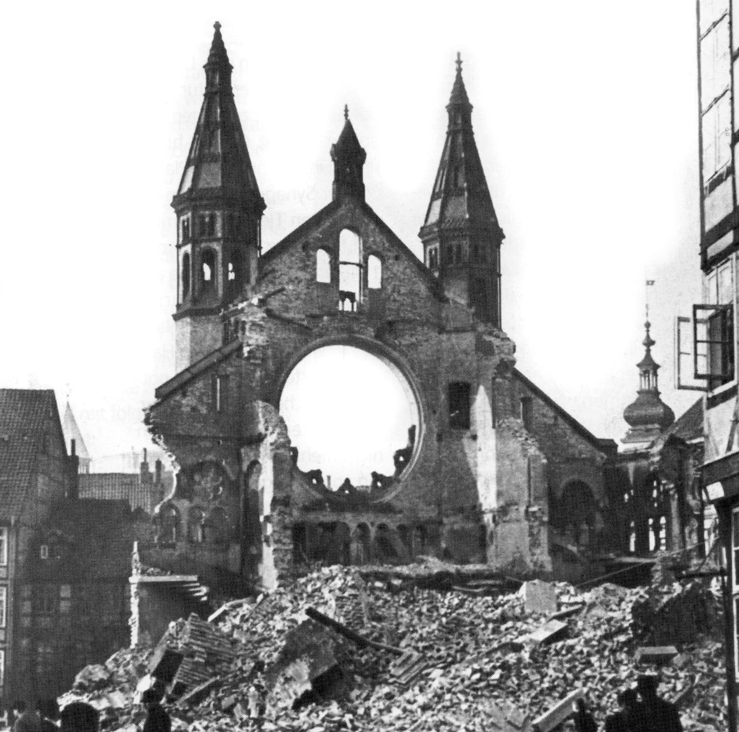 Hanover Synagogue destroyed in Kristallnacht, 1938