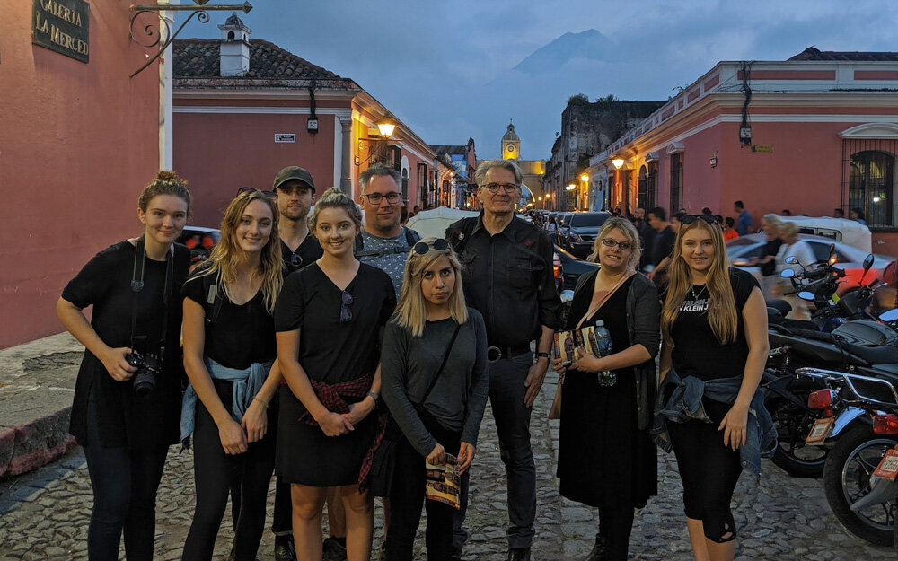 Ralph with students in Antigua, Guatemala