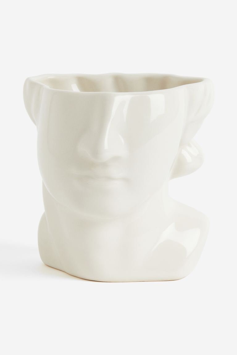 Stone Head Vase / Planter