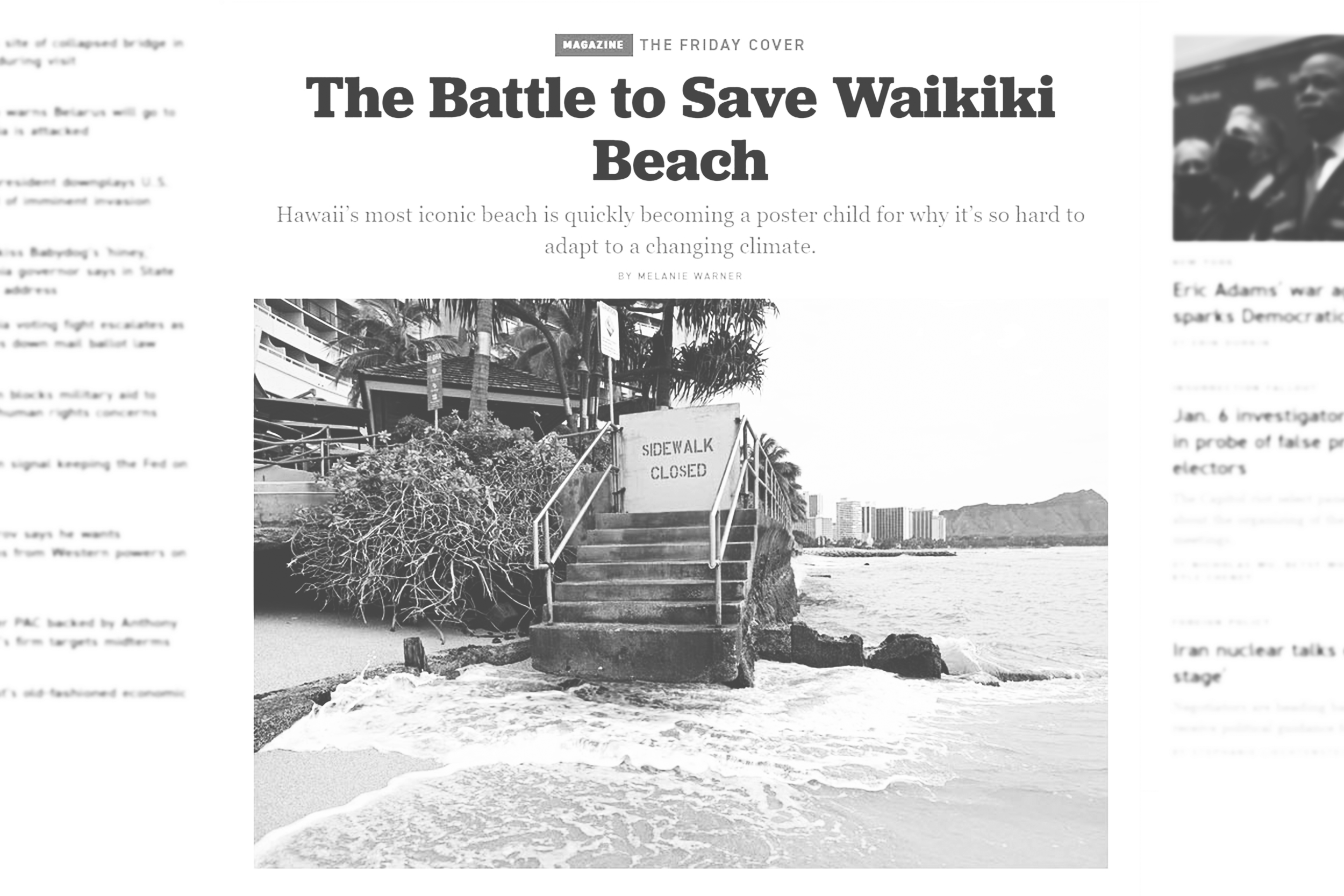 “RADICAL” GREEN INFRASTRUCTURE STRATEGIES FEATURED IN COVER EDITORIAL FOR POLITICO MAGAZINE