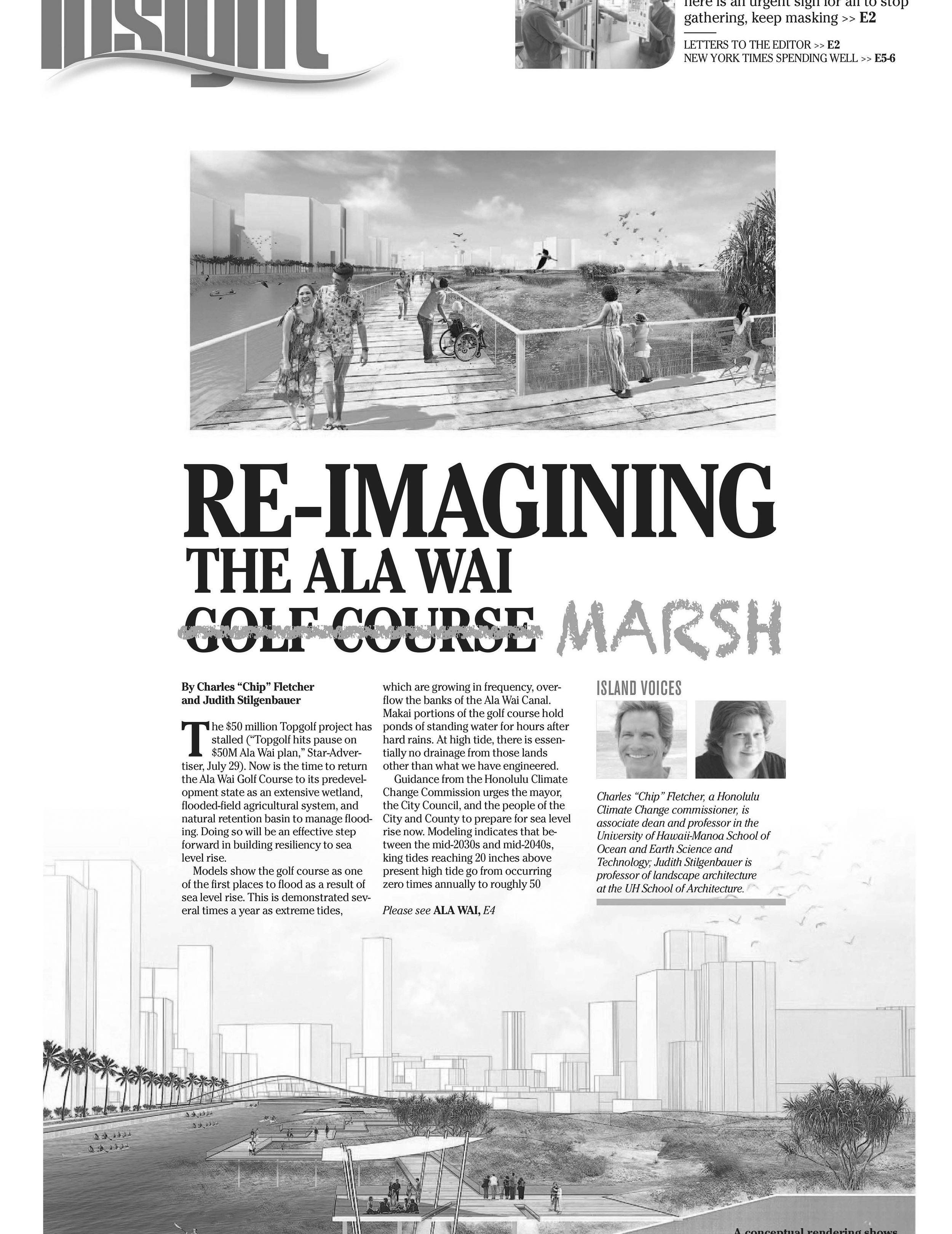 “RE-IMAGINING THE ALA WAI MARSH” FEATURED IN HONOLULU STAR ADVERTISER