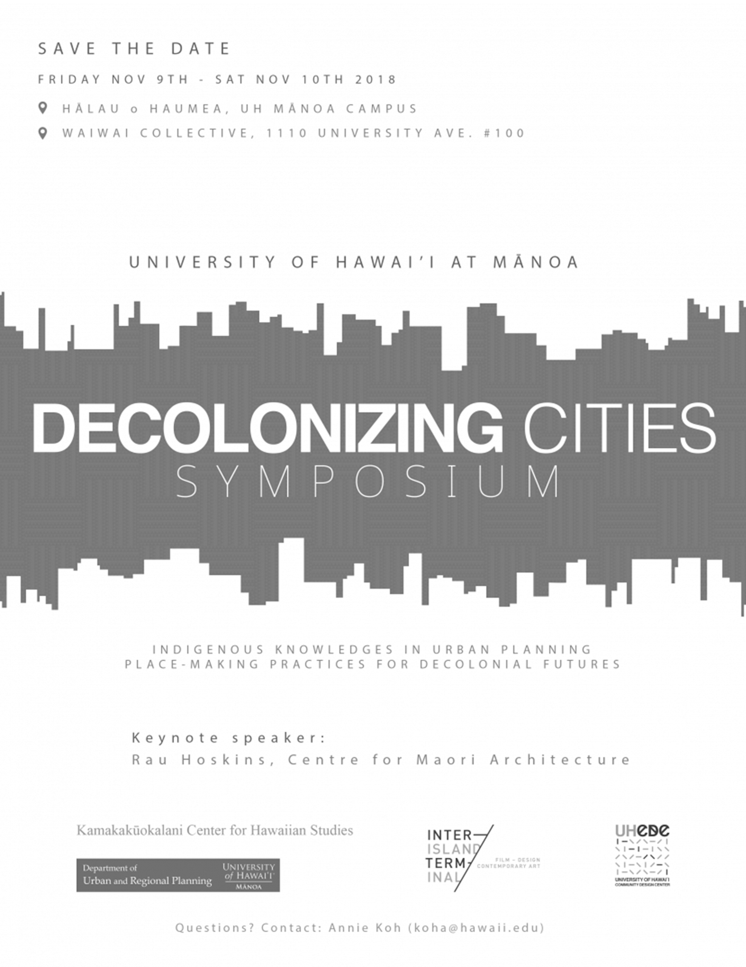 DECOLONIZING CITIES SYMPOSIUM  2018