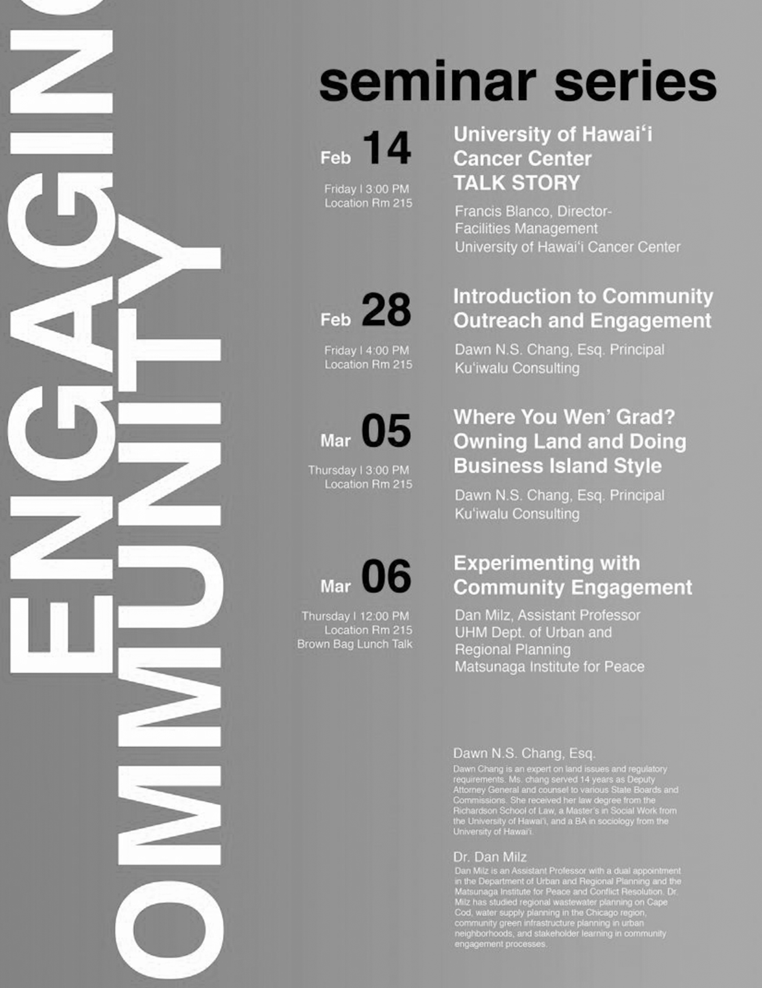 ENGAGING COMMUNITY SEMINAR SERIES
