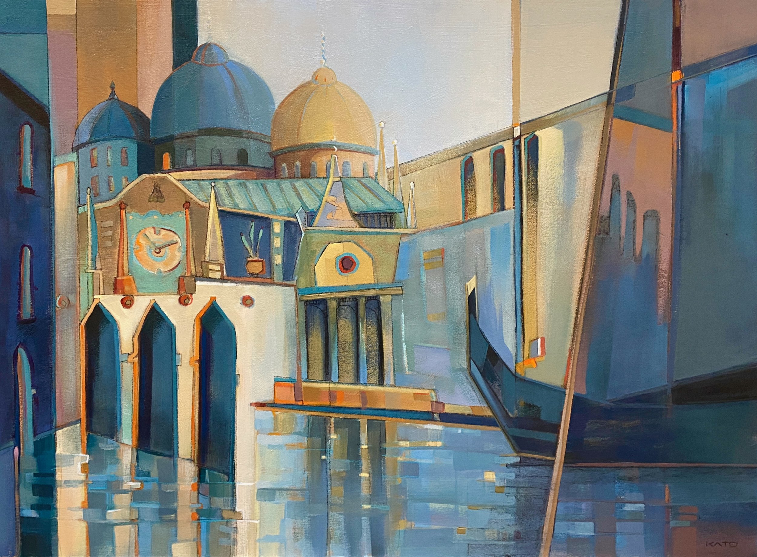 Alluring Romance of Venice – 22" x 30" – Mixed Media on Paper