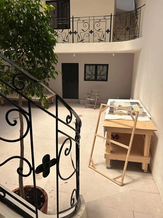 Atrium and large artwork workspace