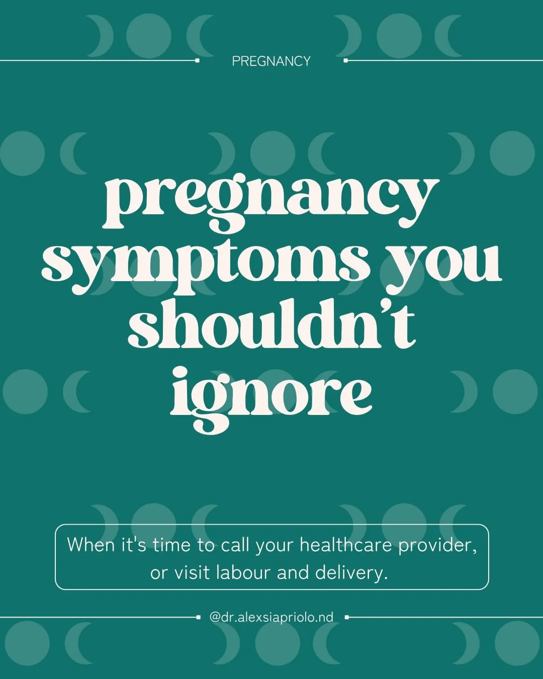 Friendly reminder that you don&rsquo;t have to figure out every pregnancy symptom on your own.

Most symptoms are normal. But some deserve a phone call or a visit.

If something feels off, you&rsquo;re allowed to seek reassurance.

This carousel cove