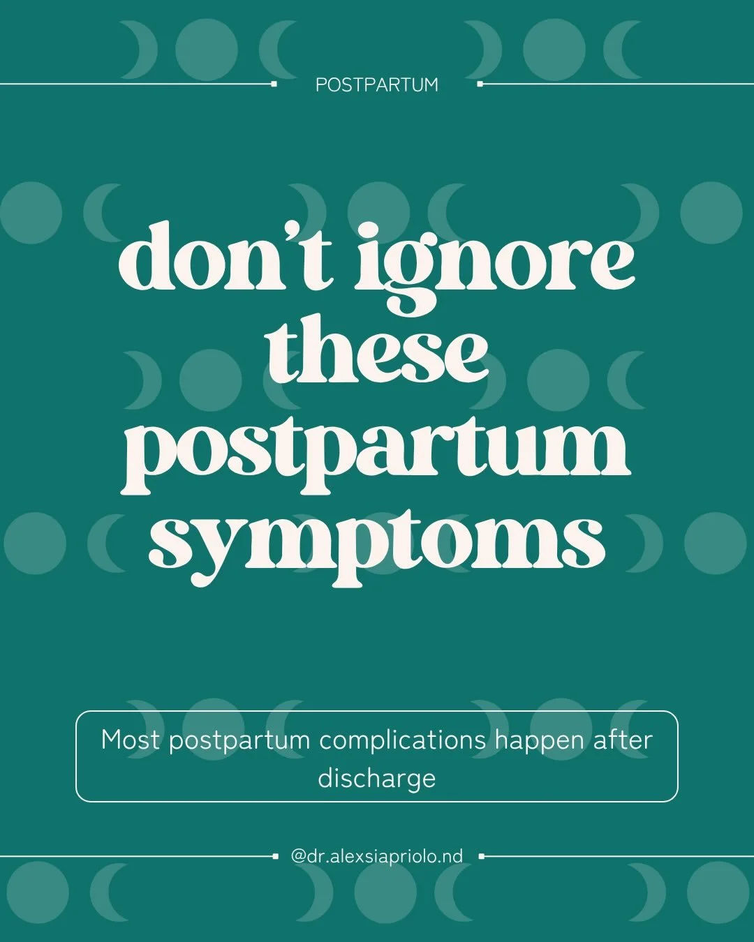 Many postpartum complications don&rsquo;t happen in the delivery room, they happen after you&rsquo;ve been discharged. 

Research published in 2025 identified 19 key warning signs that mothers and their support people can monitor for during the immed