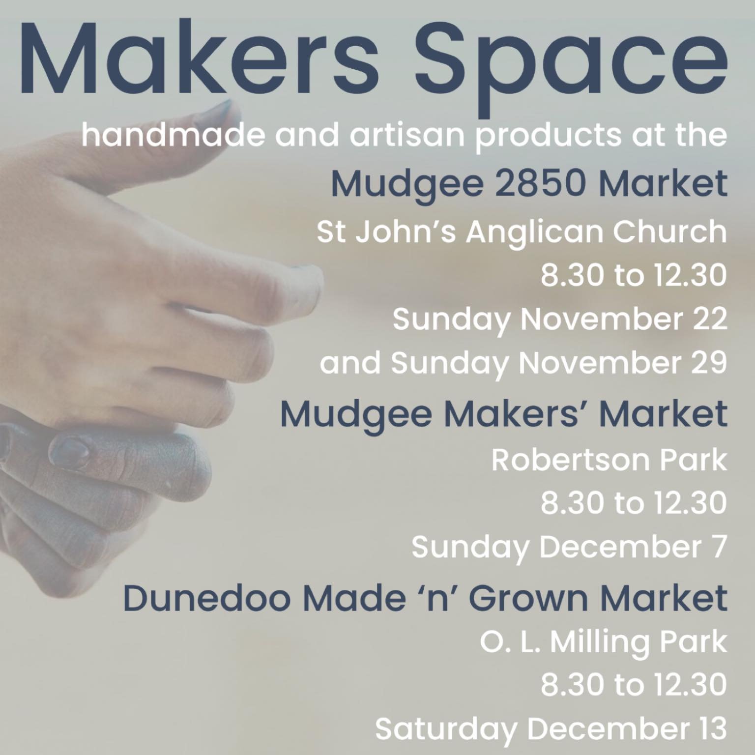 👀 LOOK 👀 Christmas gift ideas from Makers Space - available at our last four markets for 2025.

Be inspired by our wide range of handmade and artisan gift ideas. You&rsquo;ll find something perfect for everyone on your list!

Dunedoo Dukkah - Savou