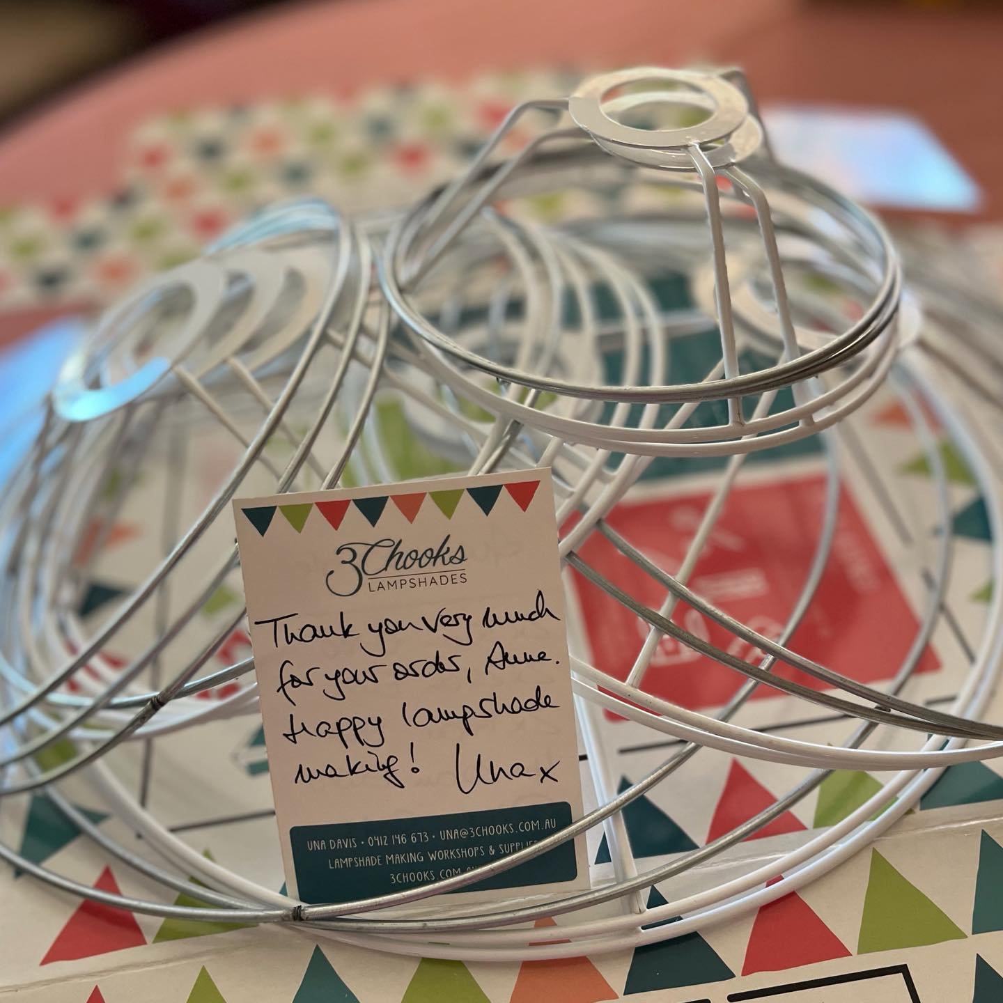Shout out for another Makers Space supplier - the customer service from Una @3chooks always exceeds my expectations, and her packing boxes are really cool and colourful!

Now I am good to go for a HUGE customer order! Stay tuned. 

#revampthatlamp #c