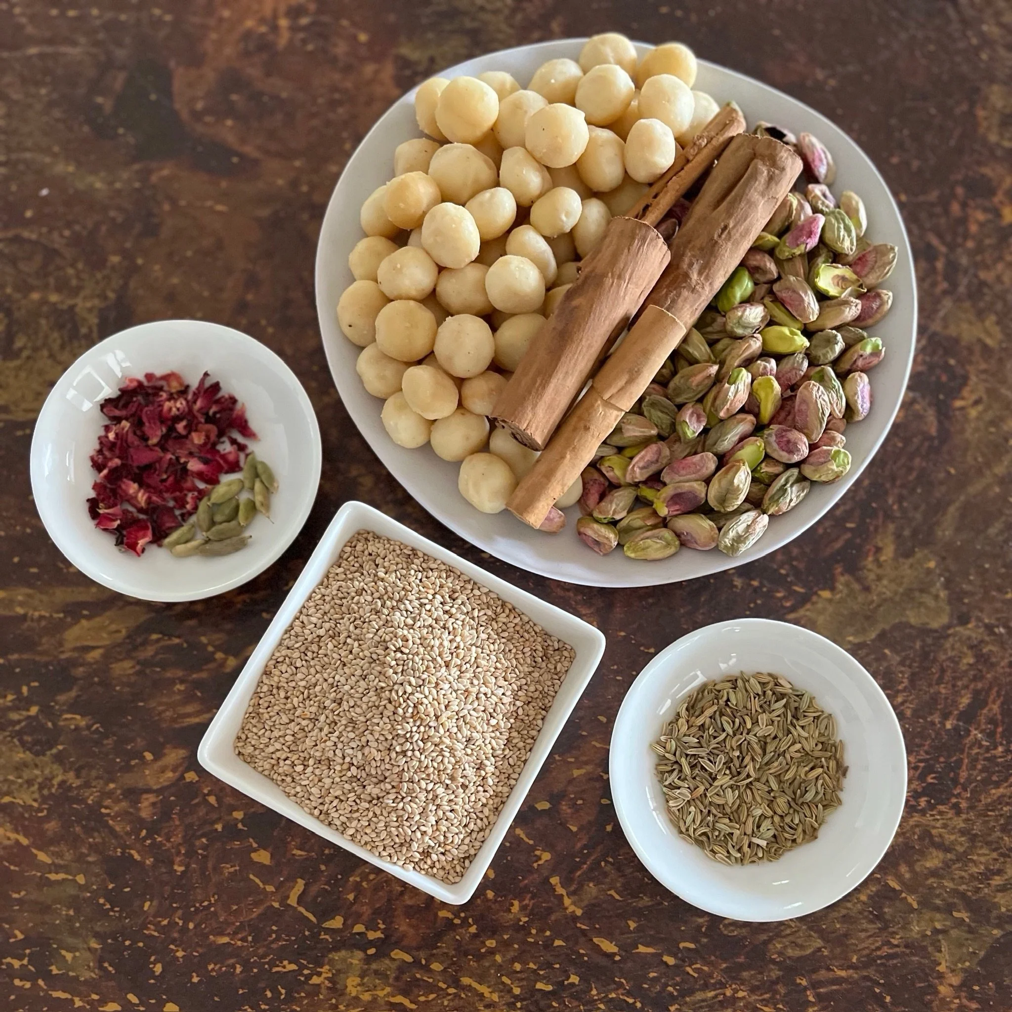 Have you tried our delicious Dunedoo Dukkah? Our Sweet Blend is full of sweetly spiced, fragrant flavours. Serve it with toast and honey, beside soft cheeses, sprinkled over icecream, yogurt or fresh baked cakes, baked into biscuits, or dip your favo