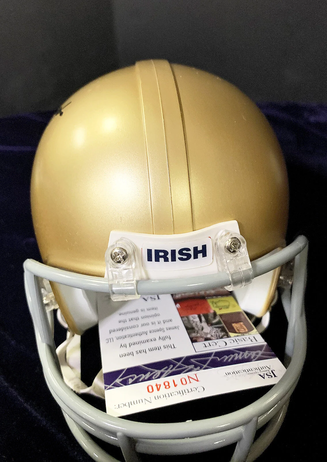 ara football helmets Signed MINI-Helmet: Ara Parseghian with Card — Augie's Locker Room