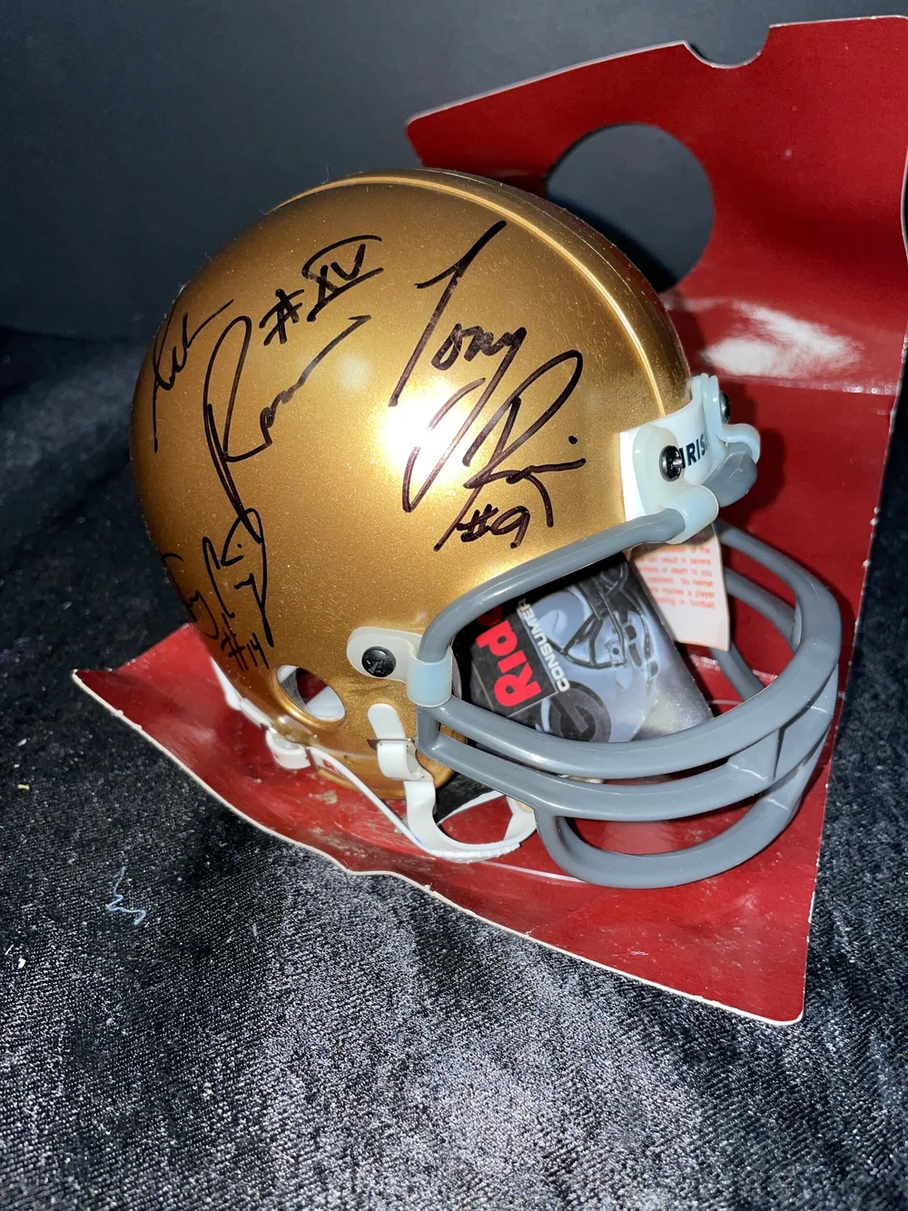 Notre Dame Football Mini Helmet Signed By Multiple Players