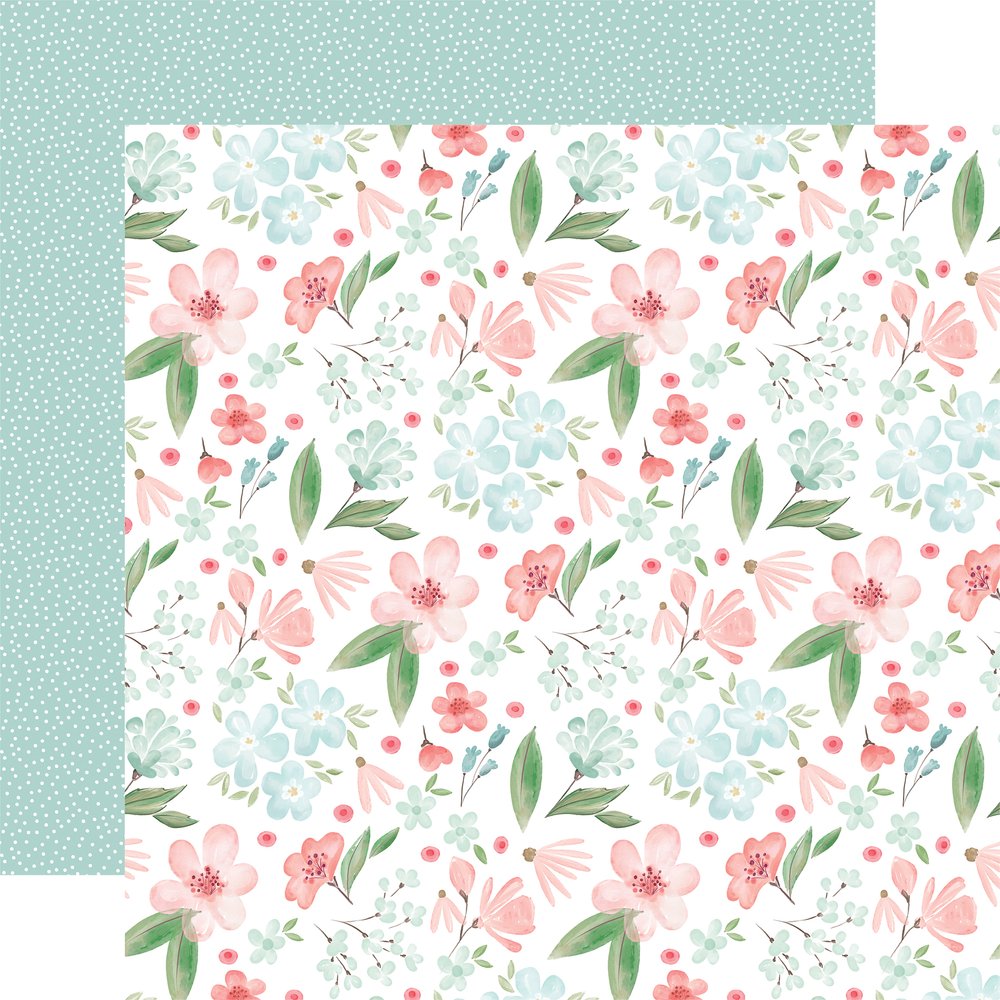 Spring Time Floral Scrapbook Papers 12x12 Printable Sheets Pastel