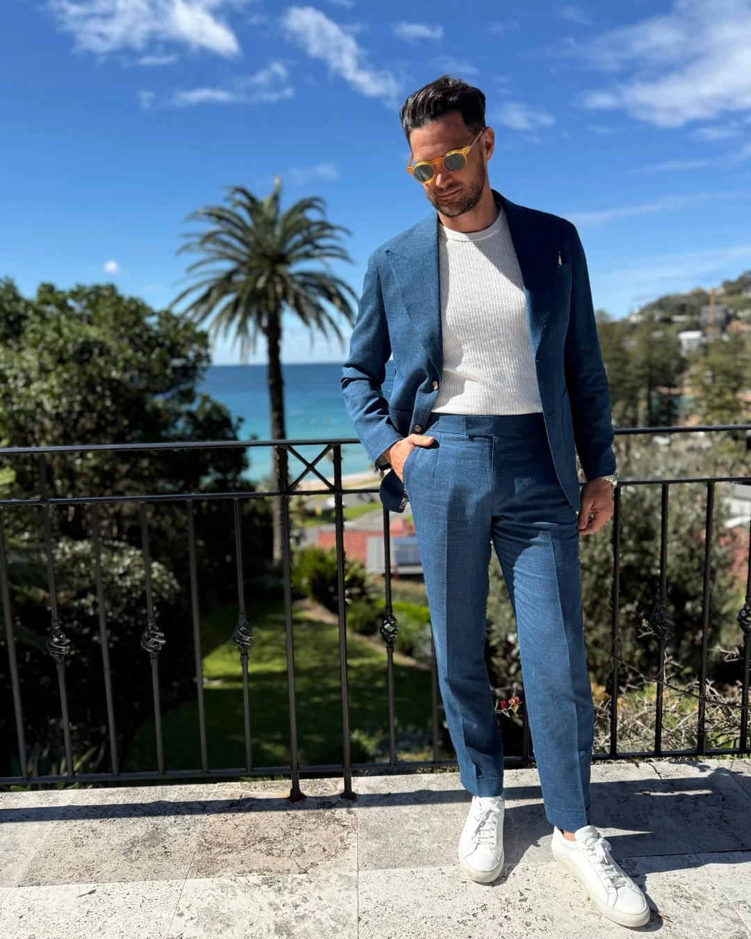 Tailoring that goes where the day takes you.
A teal blend of wool, linen, and silk by @caccioppoli1920 Refined for the office and effortless for summer evenings.

#SummerTailoring #SydneyStyle #MensStyle #BespokeTailoring #SydneyTailor #ZinkandSons