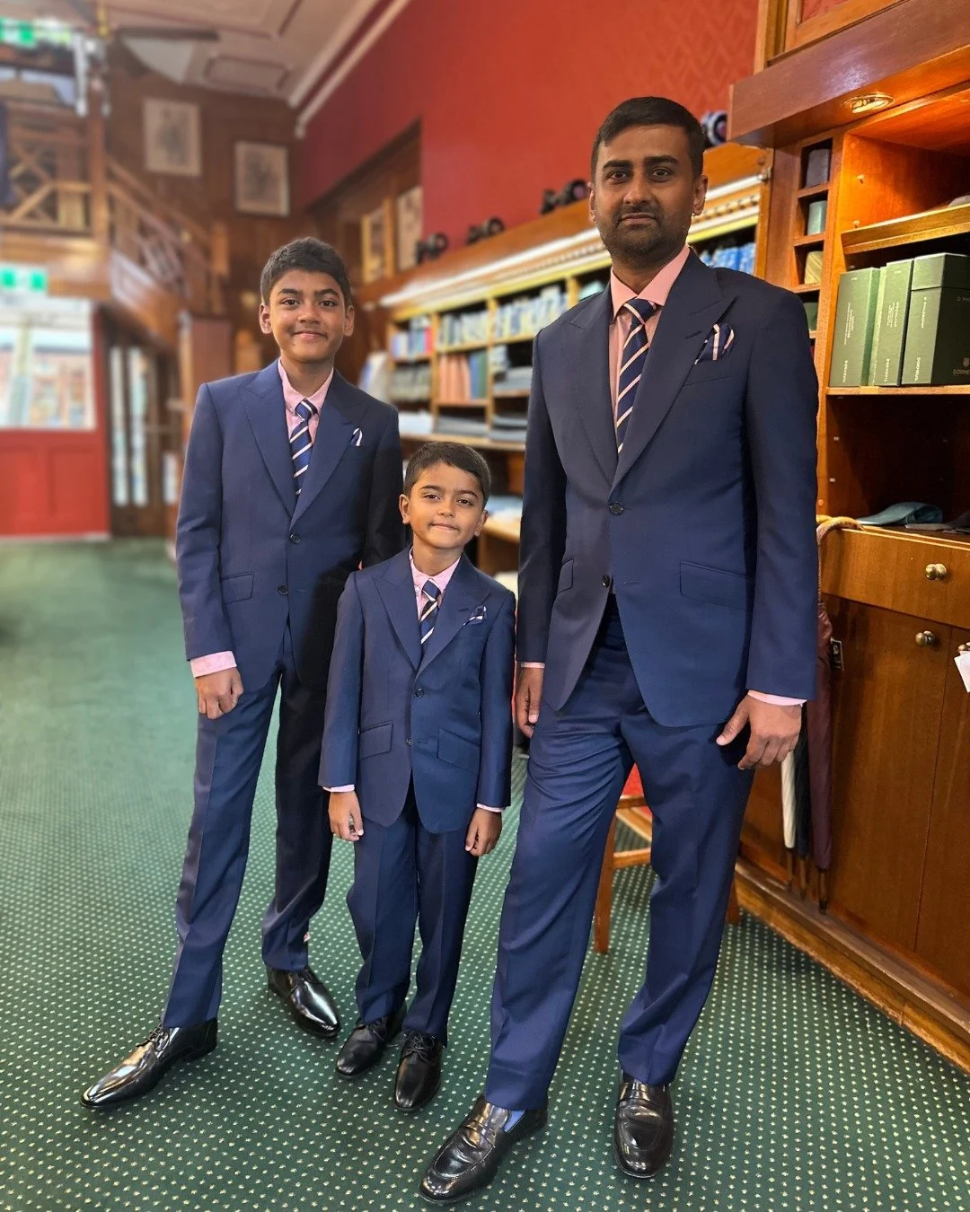 A stylish family at their final fitting.
Crafted in French Blue Super 150s cloth by @vitalebarberiscanonico1663 

#SydneyTailor #BespokeSuit #FamilyTailoring #FamilyStyle #FrenchBlueSuit  #BespokeSydney #ZinkandSons