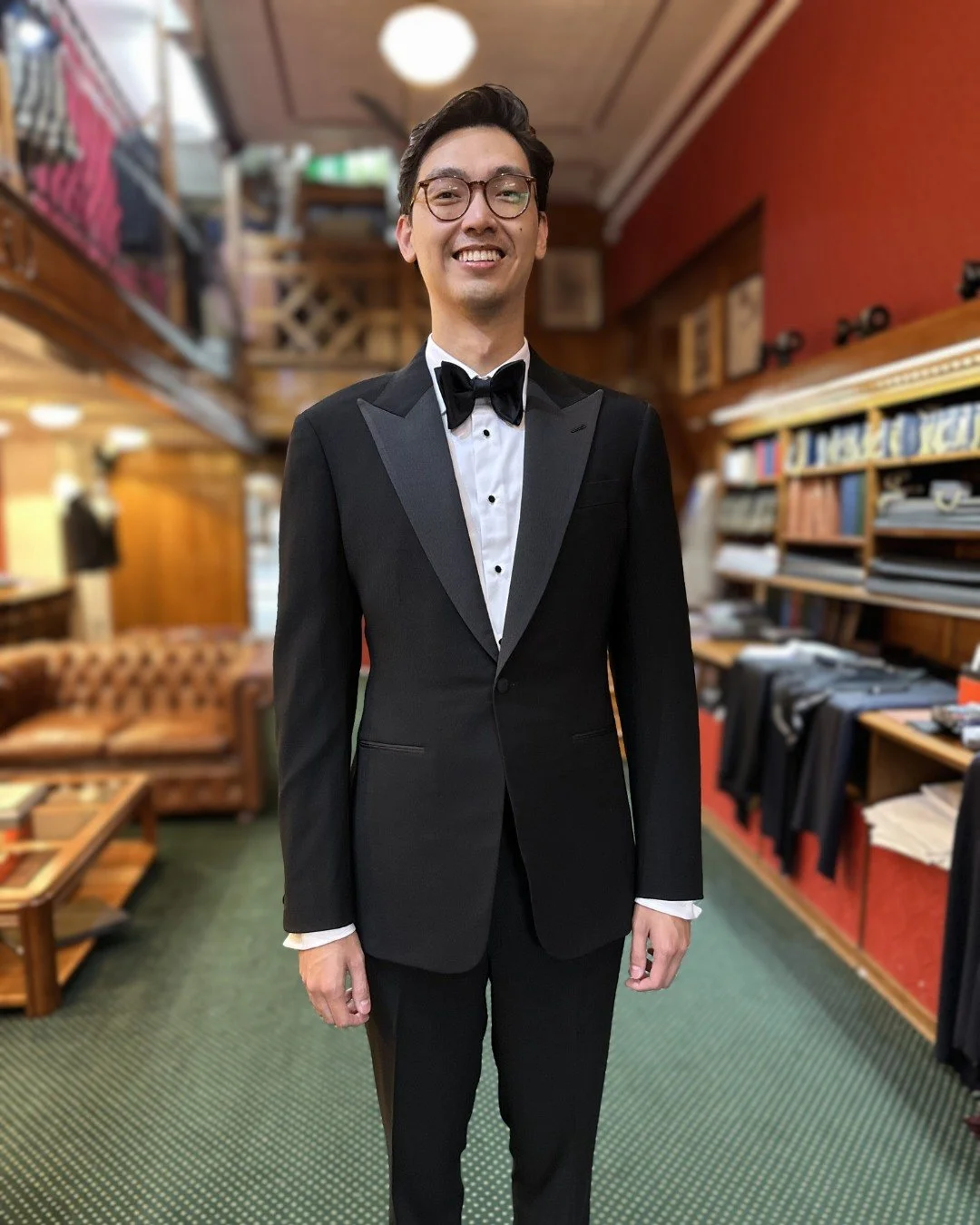 Final fitting for Kiane.
A classic wedding tuxedo in Black Black by @loropiana, finished with black grosgrain peak lapels.

#TailorSydney #BespokeTailoring #WeddingTuxedo #BlackTie #ZinkAndSons