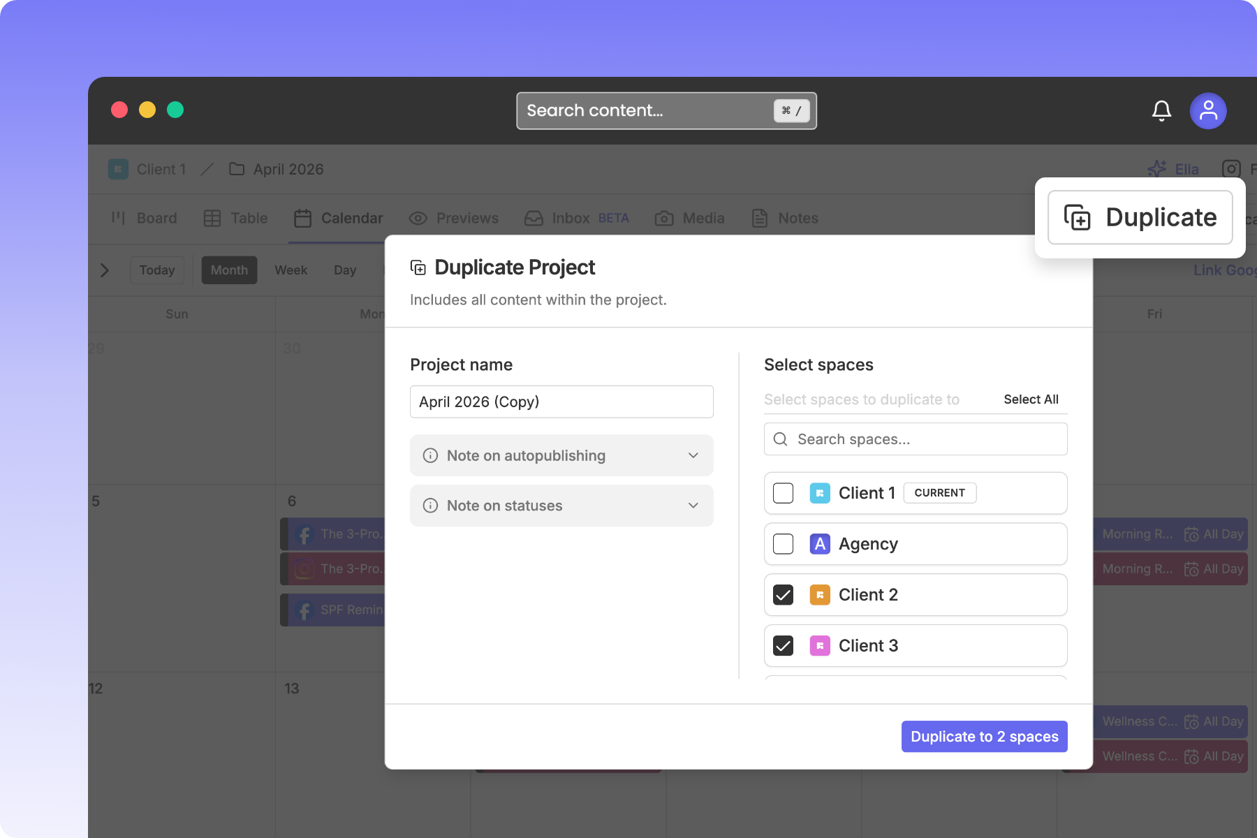 Schedule Across Multiple Businesses