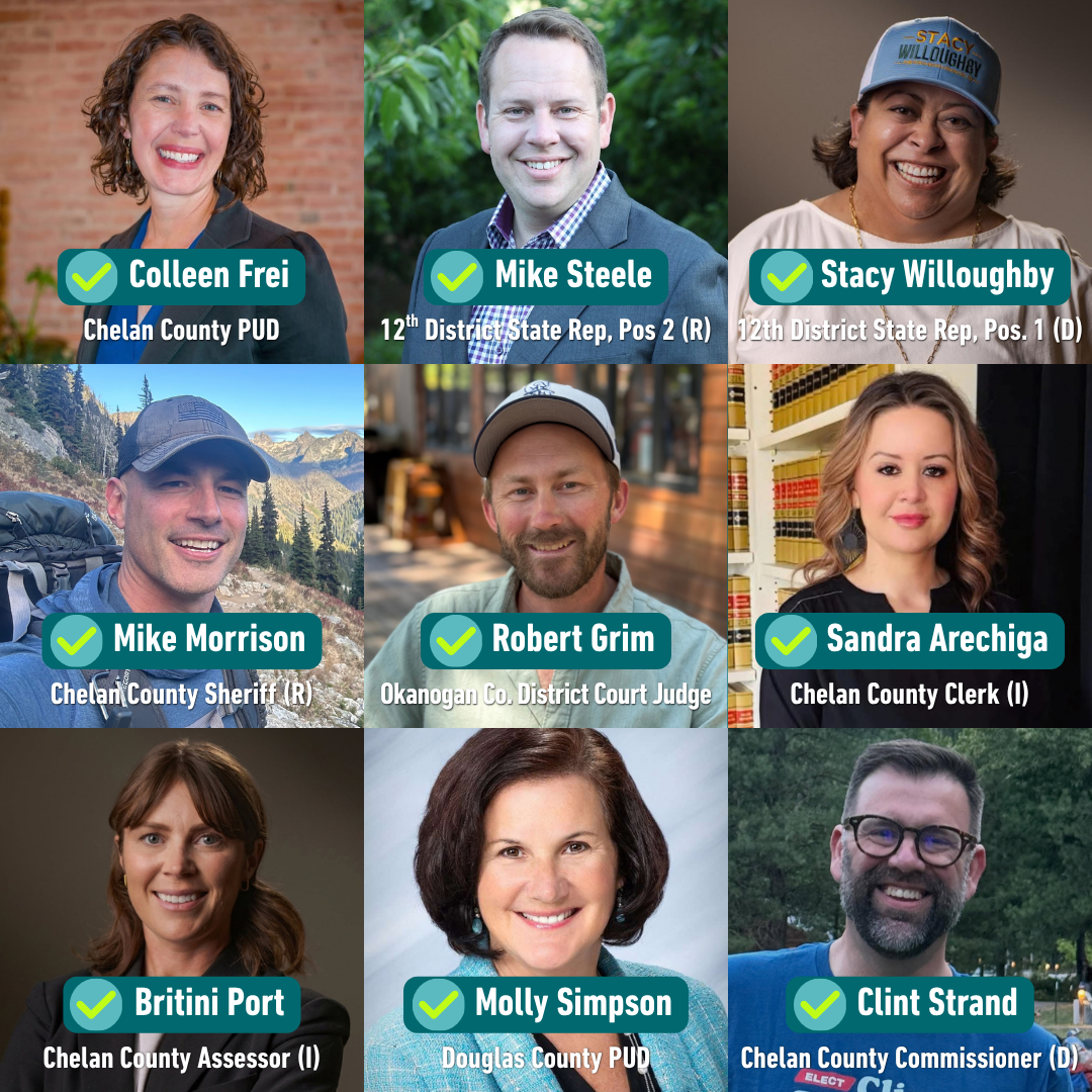 nine candidates for public office in chelan douglas and okanogan county.