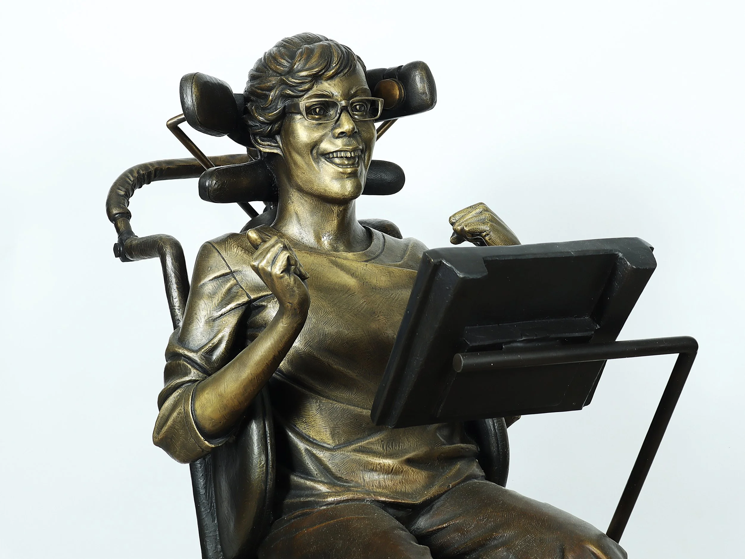 Bronze sculpture of Melissa Seefeldt, important figure representing those with disabilities