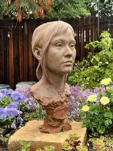portrait beautiful garden sculpture 