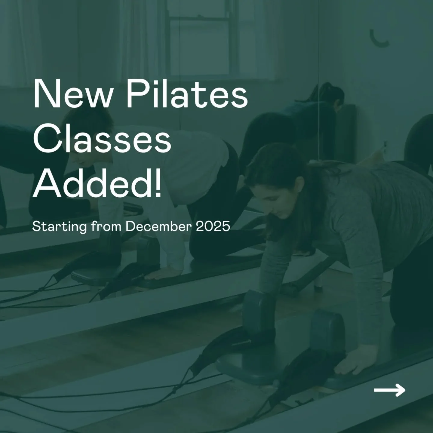 New Pilates Classes 🤩

Starting from next week, we've got a range of new classes that have been added to the schedule including a number of new times and days we haven't had before!

You've been asking for some new times and we've listened 💚 

Book