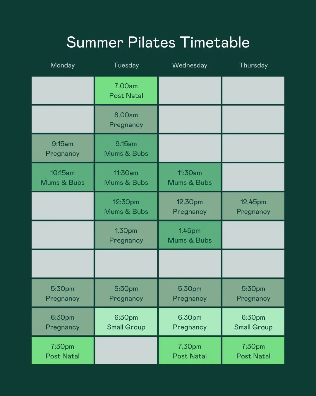 With more classes available than ever, NOW is the perfect time to book into one of our Pilates or Clinical Exercise classes.

Plus, for our Pilates classes, you'll get 50% off your first three bookings!

To find out more about our classes or to book 