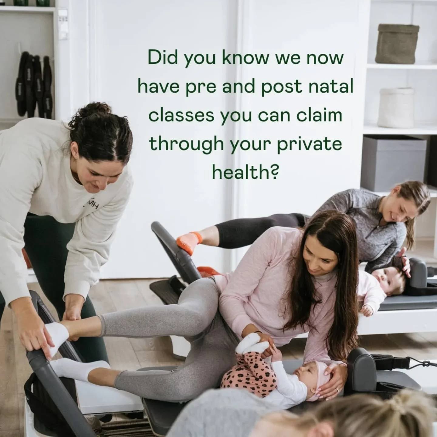 Our new Claimable Pilates Classes are now live and available to be booked 🤩 

If you've ever attended our Pregnancy, Mums &amp; Bubs or Post Natal classes and wished you could claim them back on private health, we now have classes that you can!

All