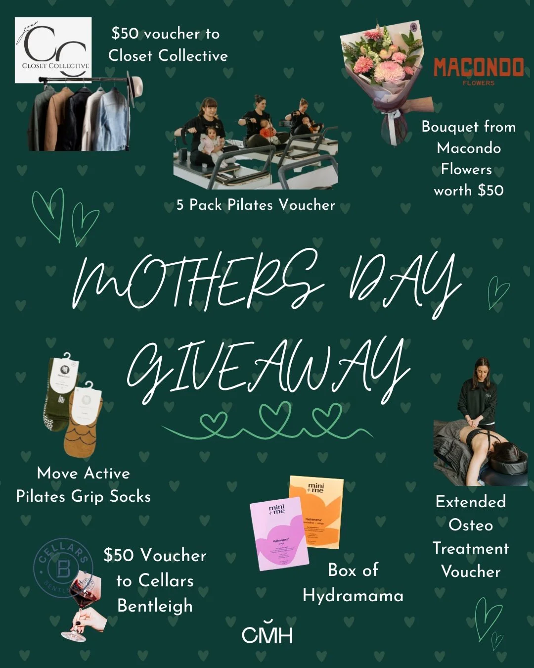 💚💚 MOTHERS DAY GIVEAWAY 💚💚

At Collective Motion, we love being there for mums and wanted to do something to celebrate the amazing community we have! 

Keep reading to find out how you can win a prize pack for you AND a friend! 

We've partnered 