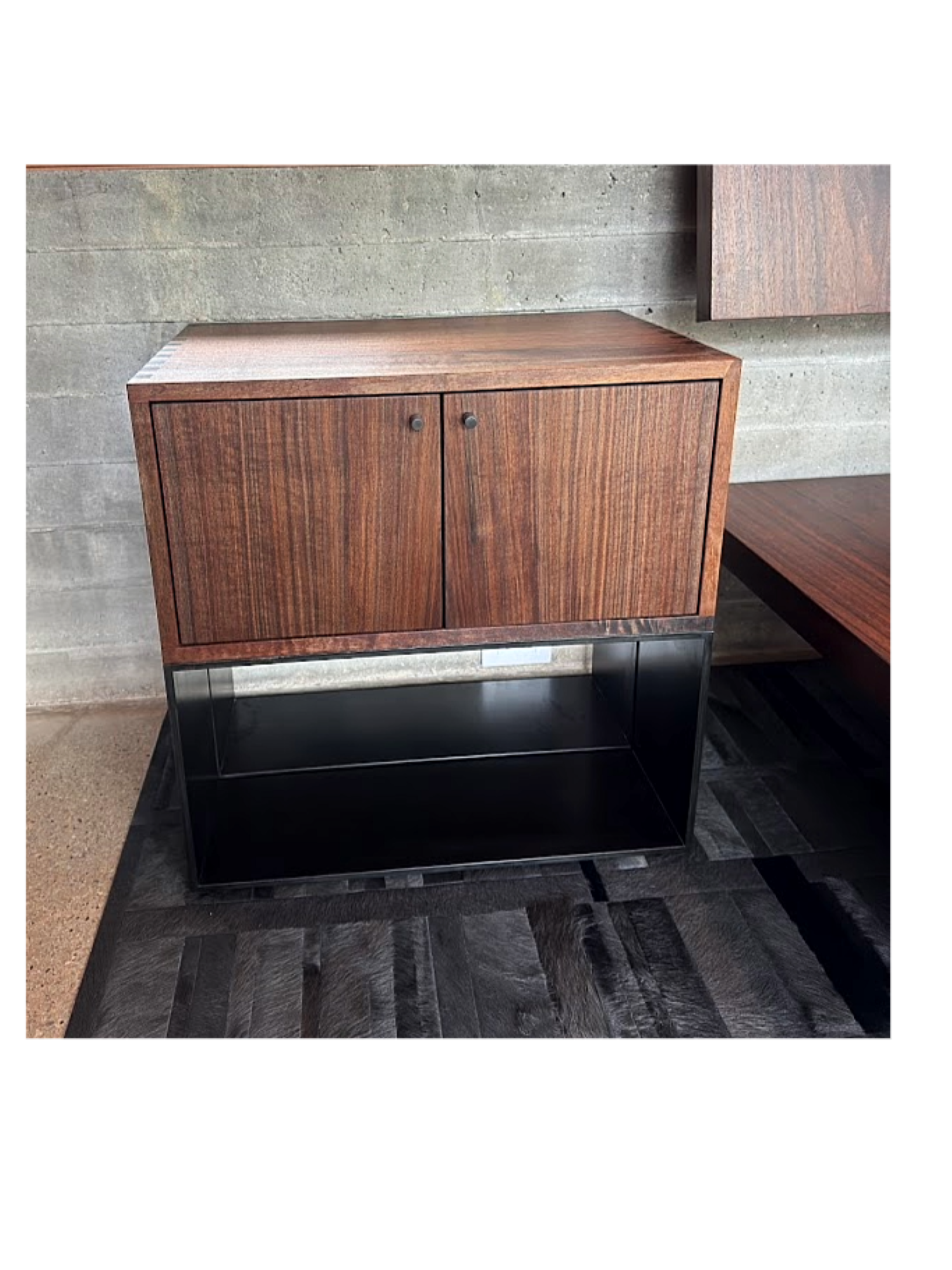 Closed walnut side table