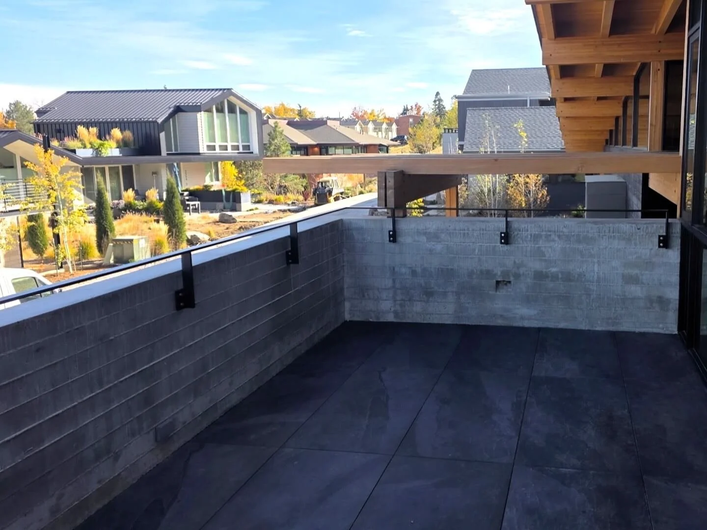 Modern steel terrace railing