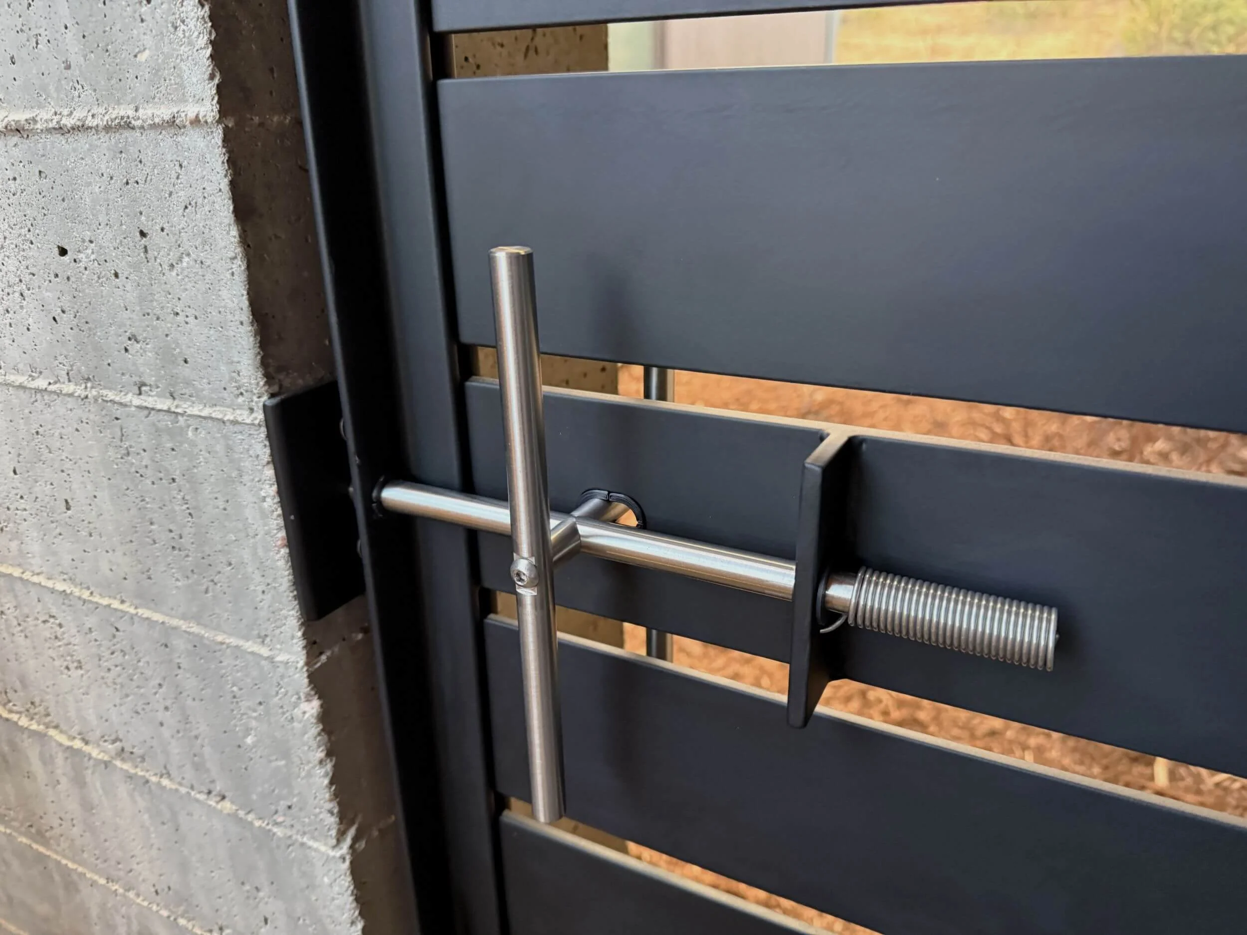 Custom stainless steel gate latch and handle