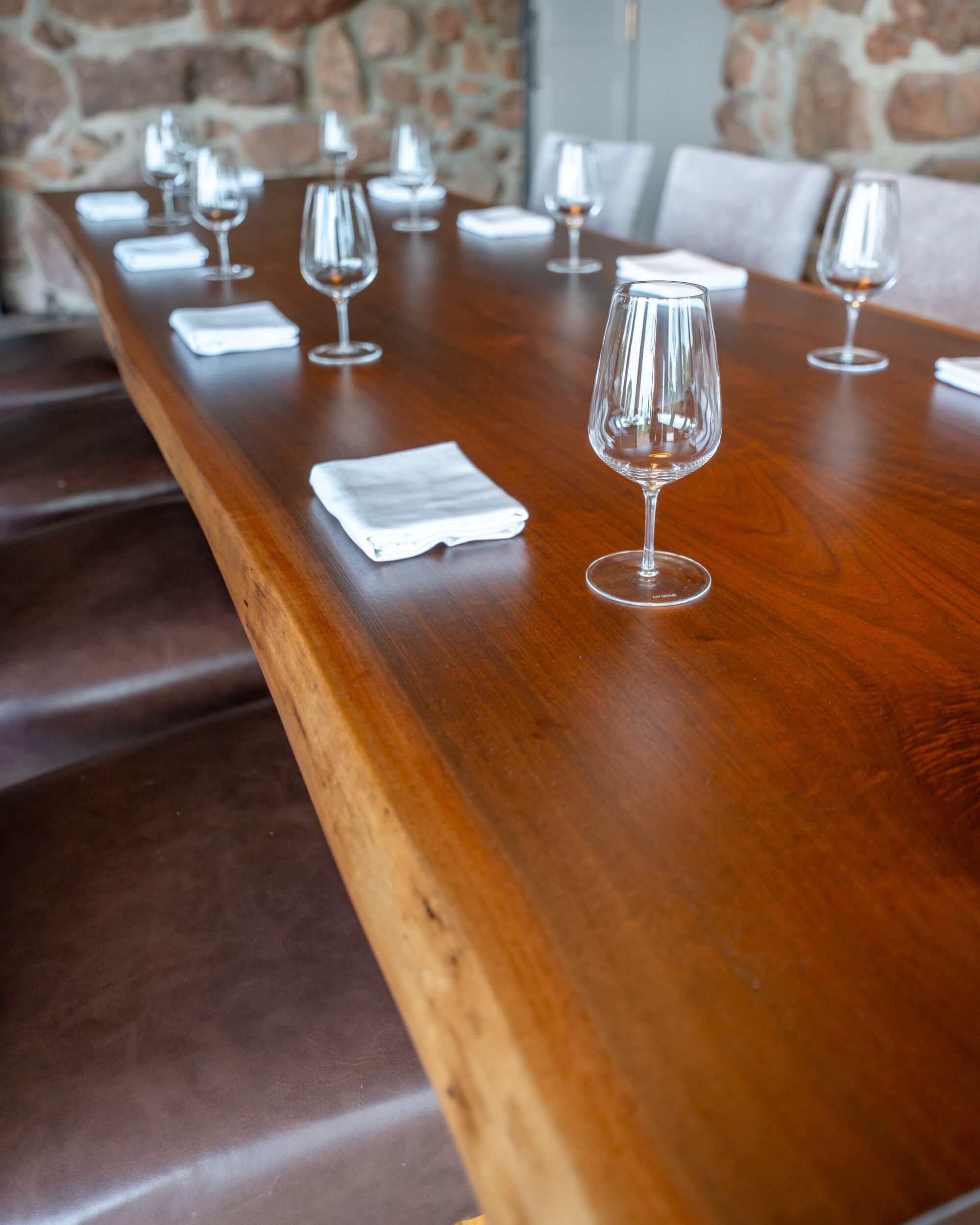 Live edge walnut table details