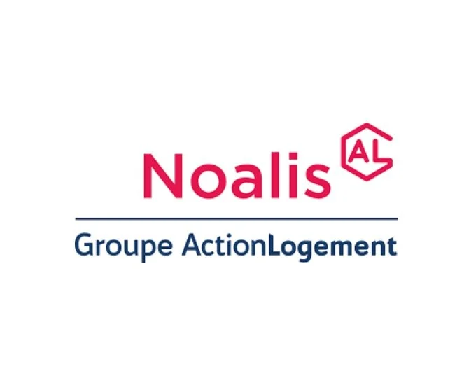 Logo de Noalis Groupe ActionLogement avec un symbole hexagonal contenant la lettre AL.