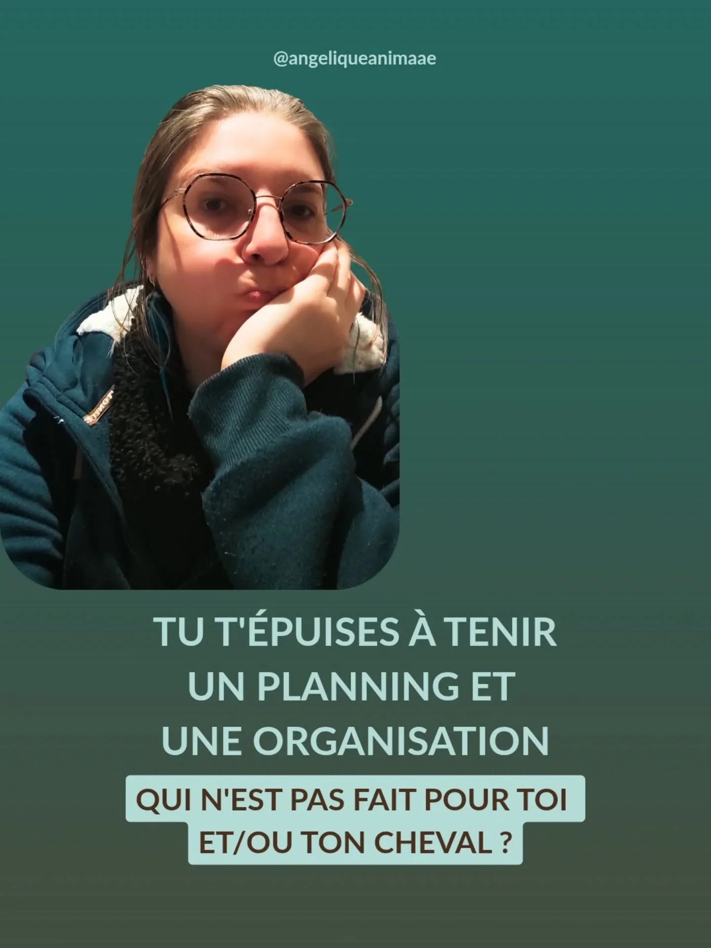 Tu te l&egrave;ves le matin avec un plan, une structure bien pens&eacute;e pour ta journ&eacute;e et ta s&eacute;ance avec ton cheval.

Et le soir, tu culpabilises parce que tu ne l'as pas suivi.

Spoiler : ce n'est pas un probl&egrave;me de discipli