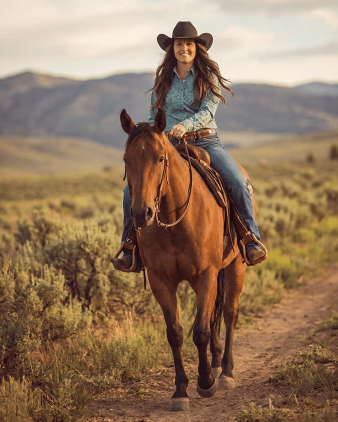 Femme qui se fait confiance et écoute son intuition avec son cheval