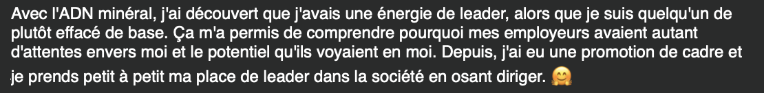 Témoignage d'une cliente sur sa séance avec Angélique d'Animal pour son ADN minéral