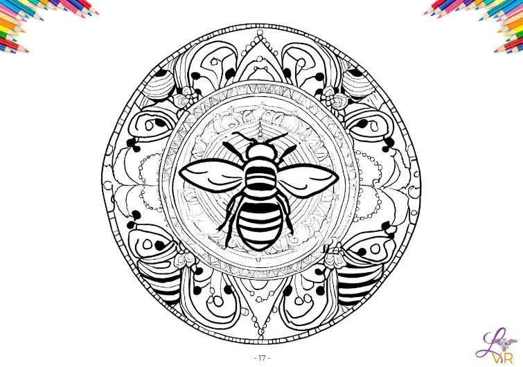 Mandala à colorier dédié à la Lune de Miel, pause Médi’Thé de Léti’Quête en juin 2026