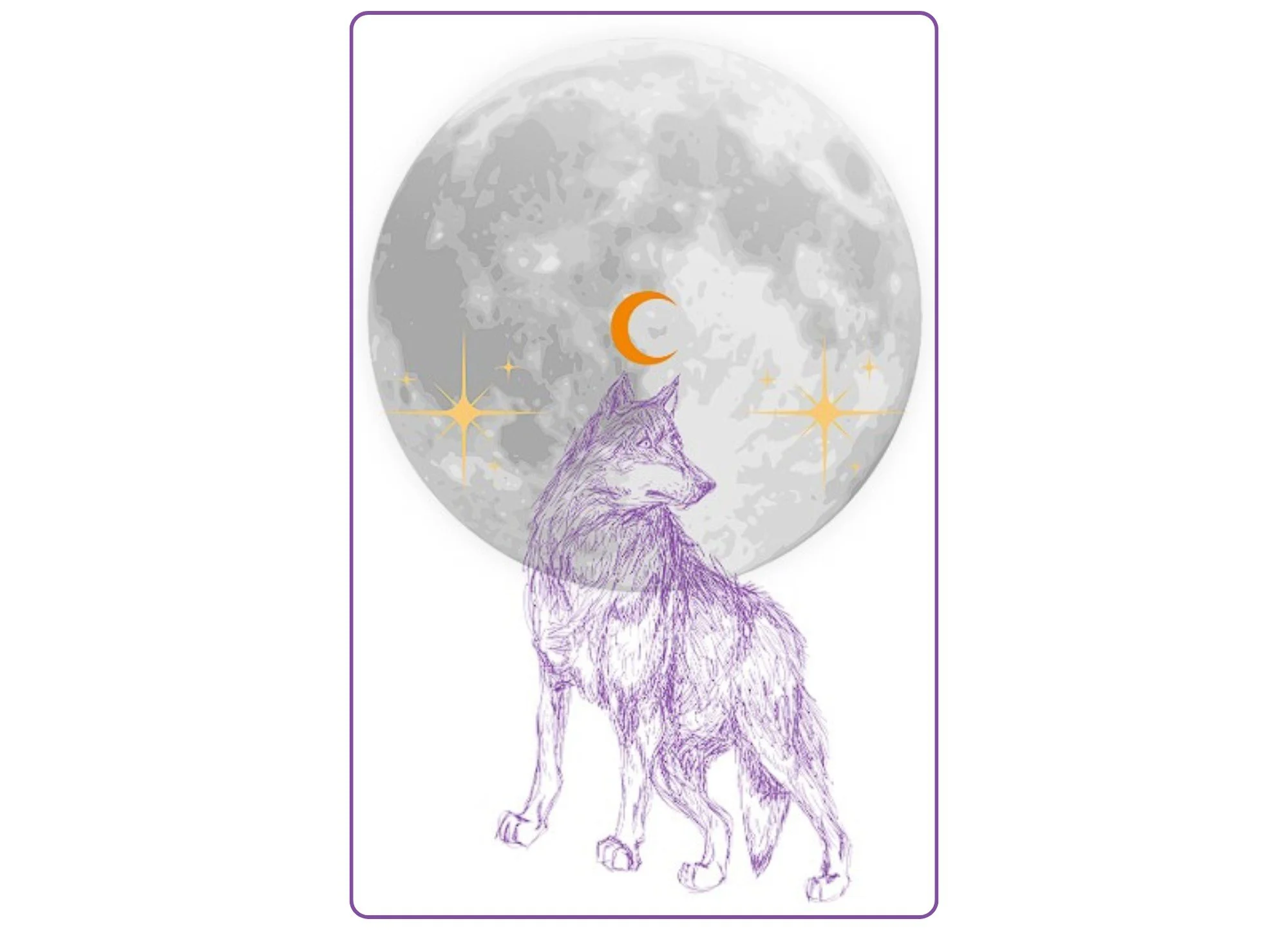 Illustration lune du loup bien-être adulte