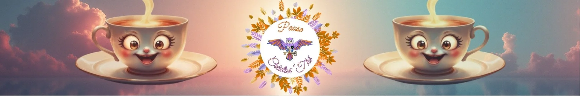 Ambiance créative et apaisante illustrant la Créativi’Thé de Léti, espace de ressources bien-être gratuites : audios, e-books et livres de coloriage méditatifs